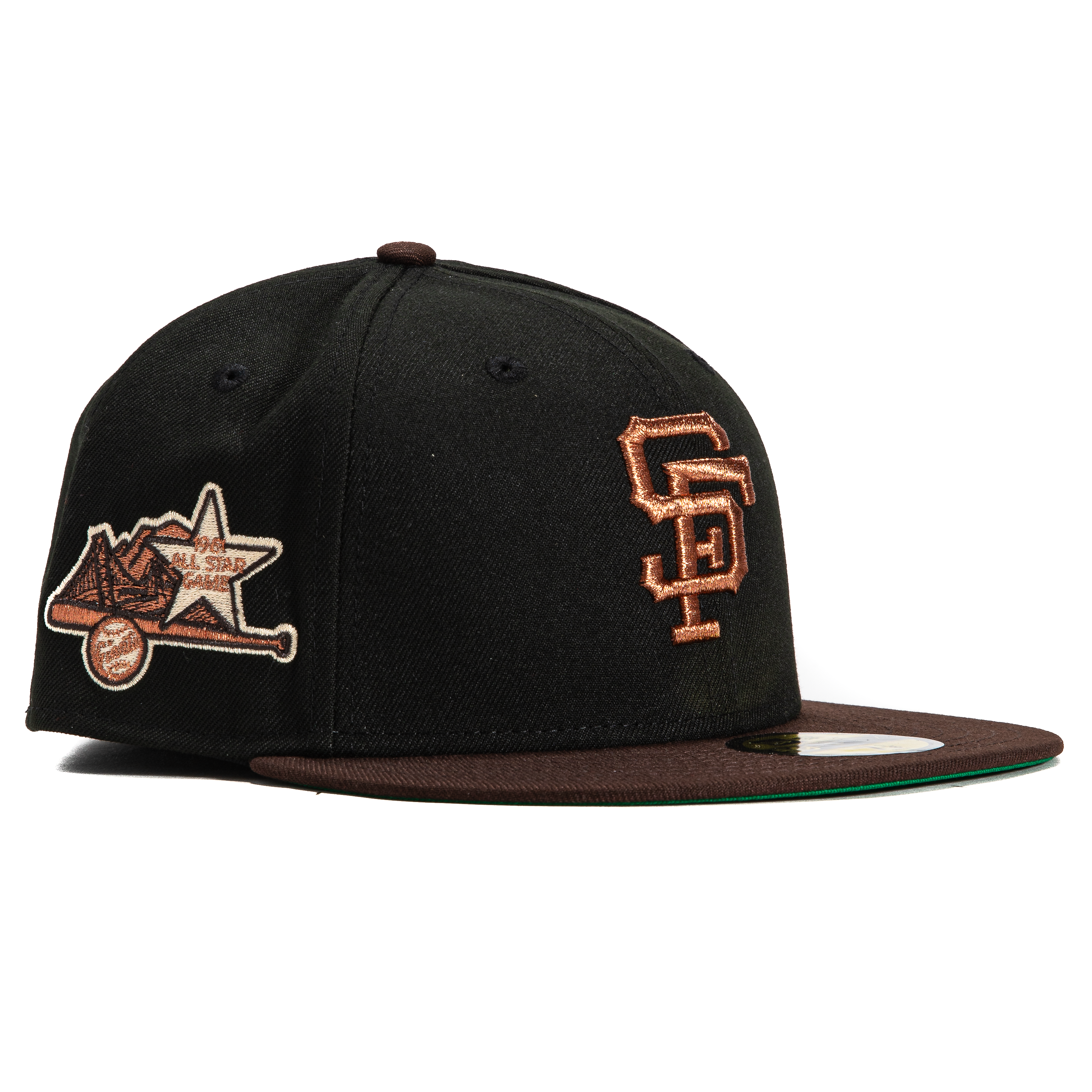 New Era 59Fifty San Francisco Giants 1961 All Star Game Patch Baseball Cap - Black, Brown & Metallic Copper - Vintage MLB Hat for Sports Fans & Collectors