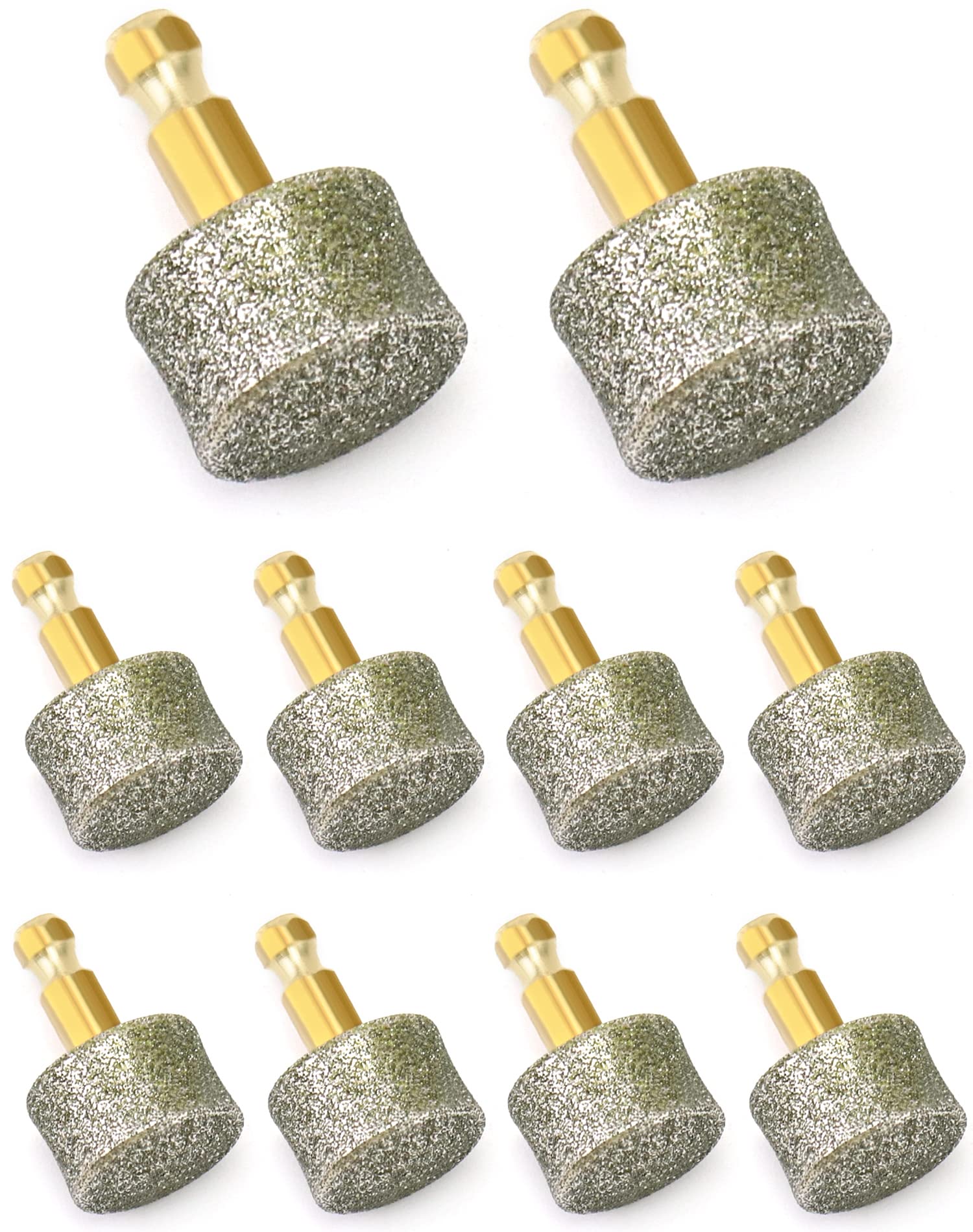 QWORK 10 Pack Dog Nail Grinder Replacement Heads - Diamond Tip Professional Spare Grinding Heads for Electric Pet Paw Trimmers - Smooth Dog Claw Grooming Accessories - Perfect for Home Pet Grooming & Professional Use