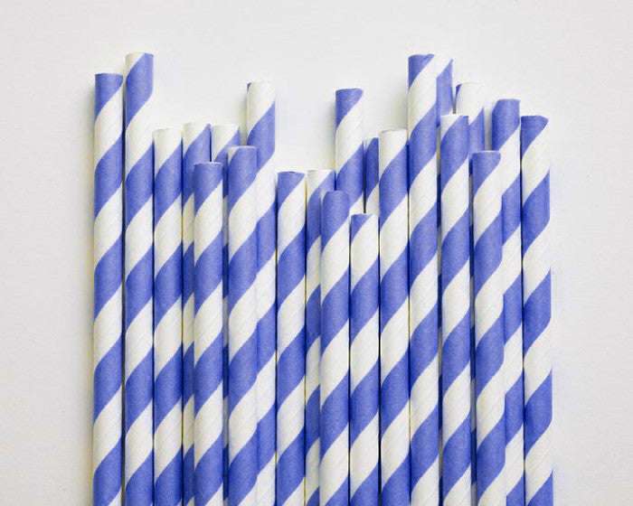 1000 Pack Biodegradable Blue & White Paper Drinking Straws - Eco-Friendly, Bulk Wholesale for Birthday Parties, Events, Bistros, Bars, Cafes & Takeaway - Perfect for Smoothies, Cocktails & Cold Beverages