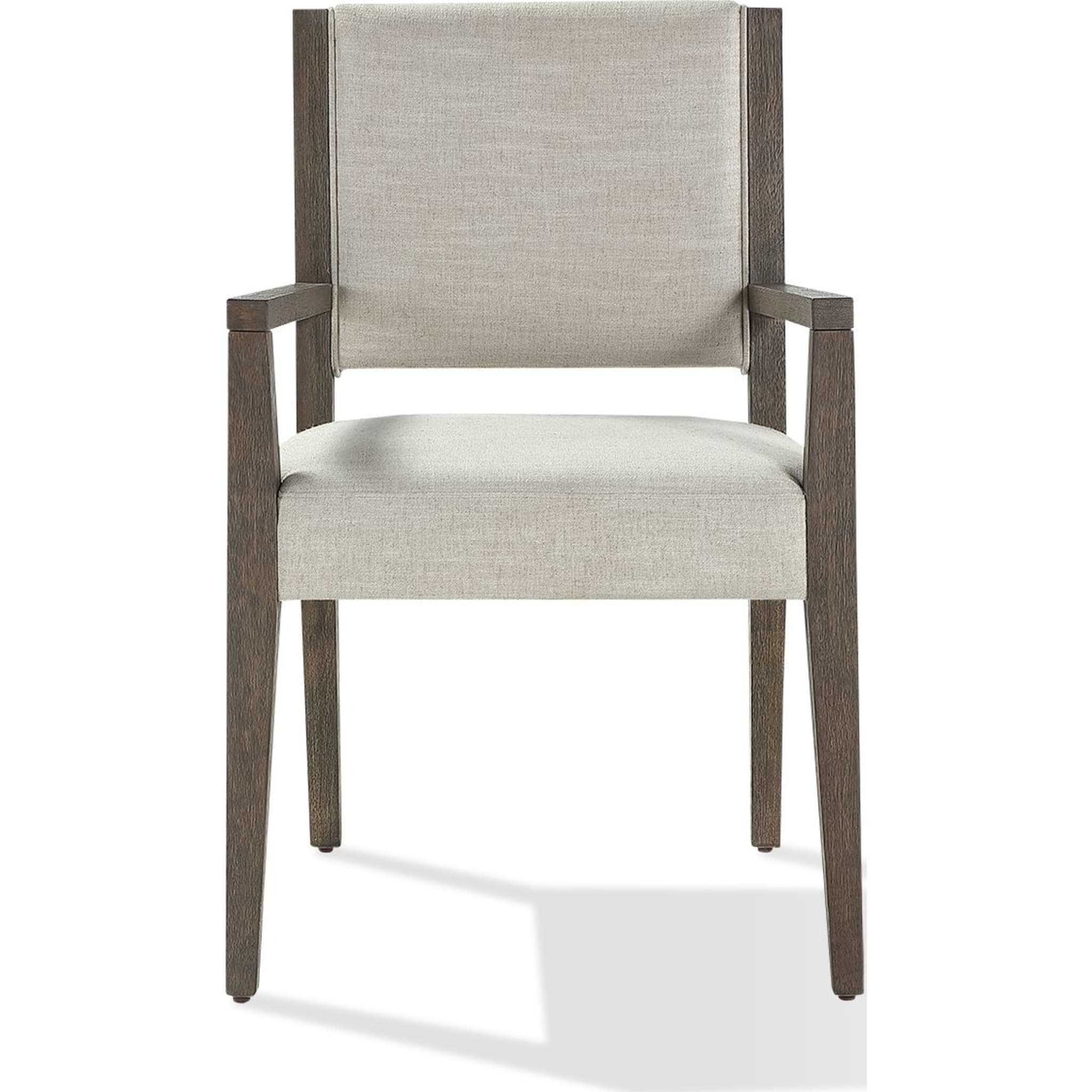Oakland Upholstered Arm Chair in Brunette - Comfortable Living Room Accent Chair for Home Office, Lounge & Reading Nook
