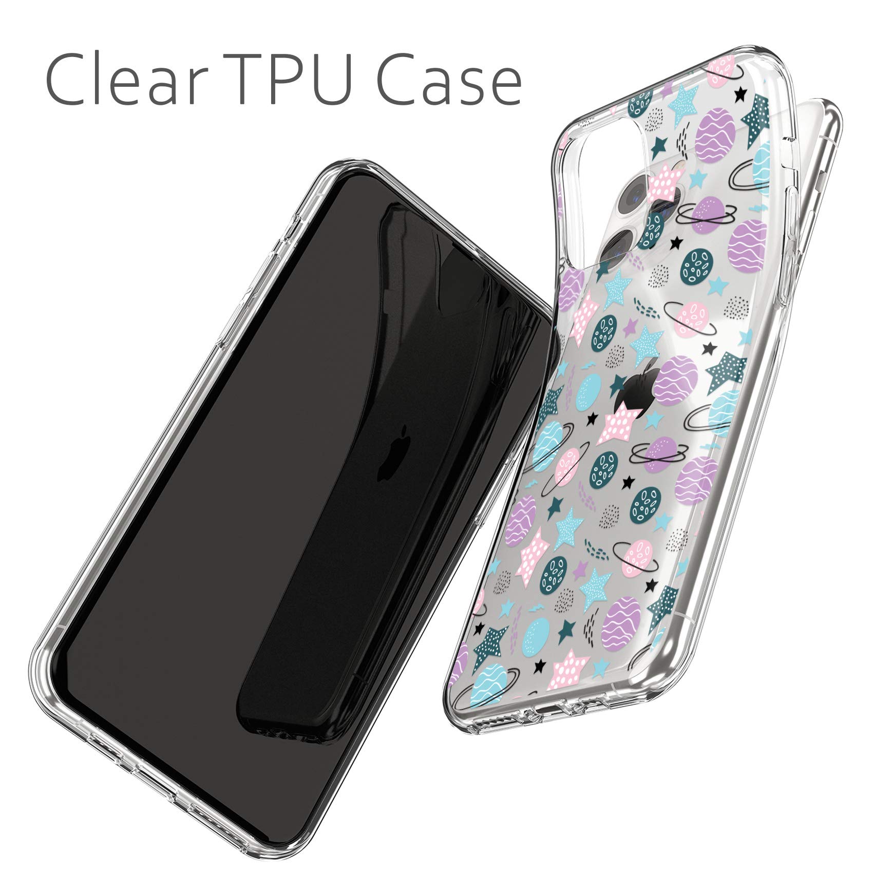 Elegant Purple PU Leather Wristband for Apple Watch Series 7/6/5/4/3/2/1/SE & Galaxy Phones - 38-45mm Planets Pastel Print Strap | Perfect for Workouts, Office Wear & Fashion Accessories