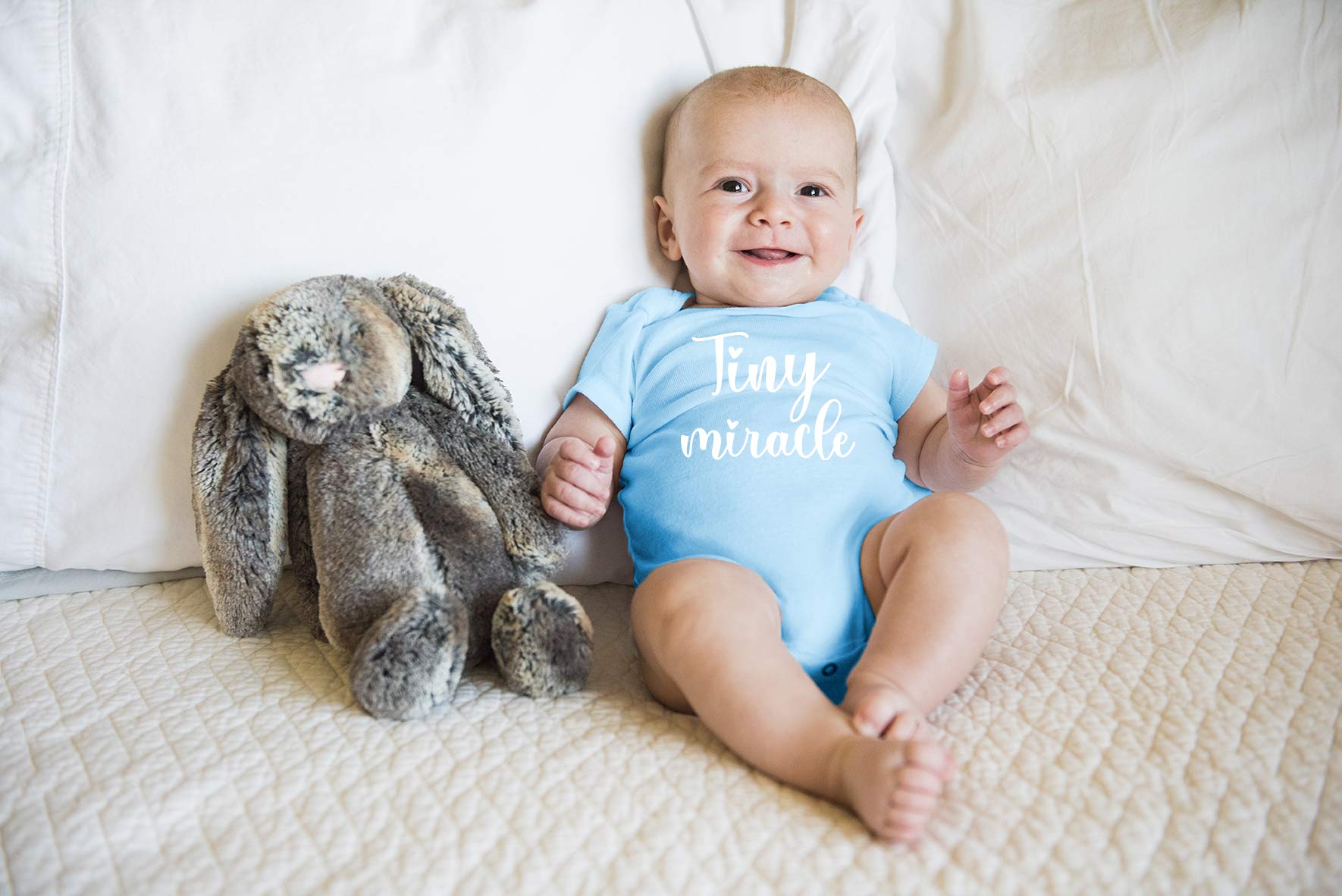 Tiny Miracle Funny Baby Bodysuit - Cute Newborn Clothes for Boys & Girls | Perfect for Photos, Gifts & Everyday Outfits