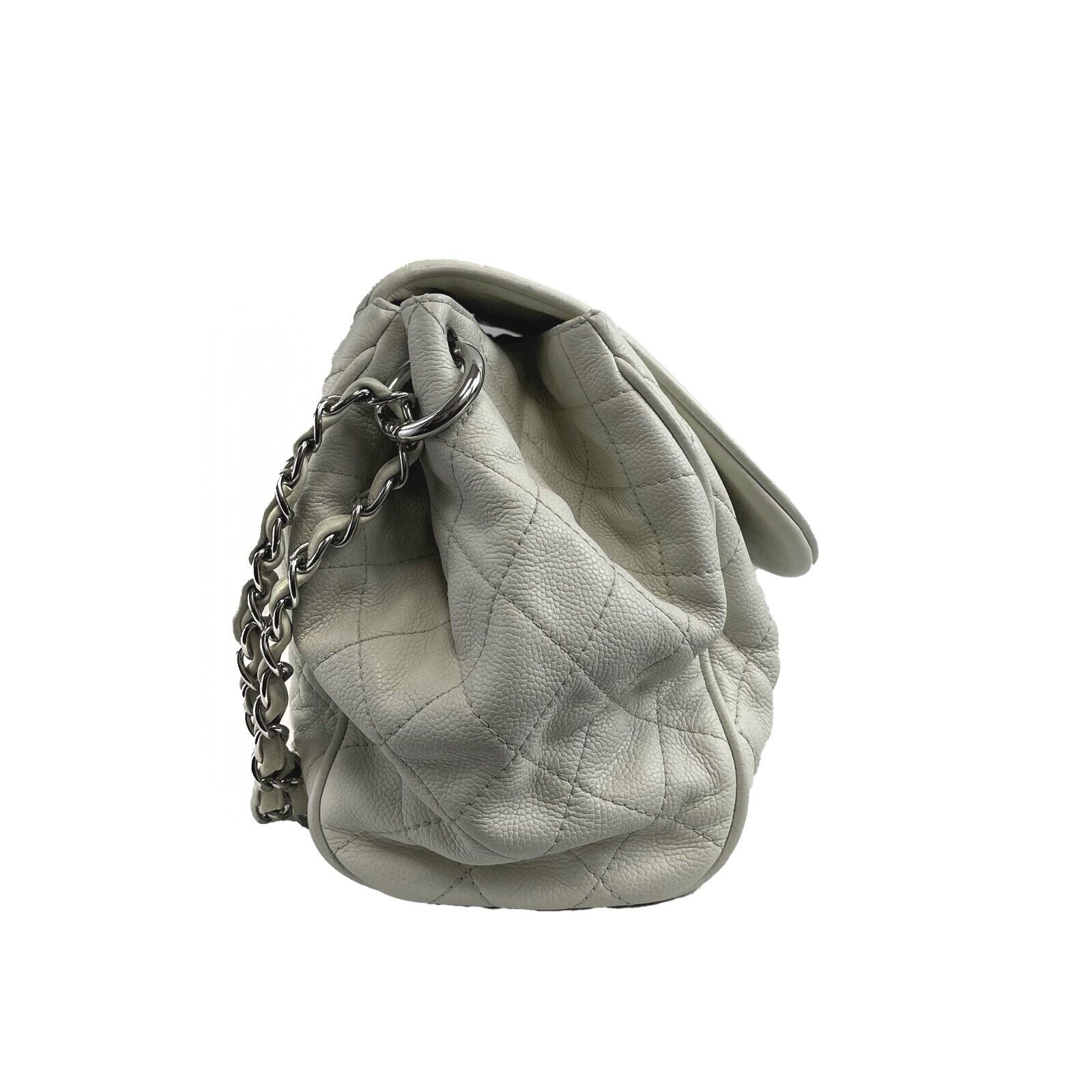Chanel Timeless Accordion Flap Bag Quilted Caviar Leather 09 White Luxury Handbag for Women | Perfect for Parties, Weddings & Evening Events