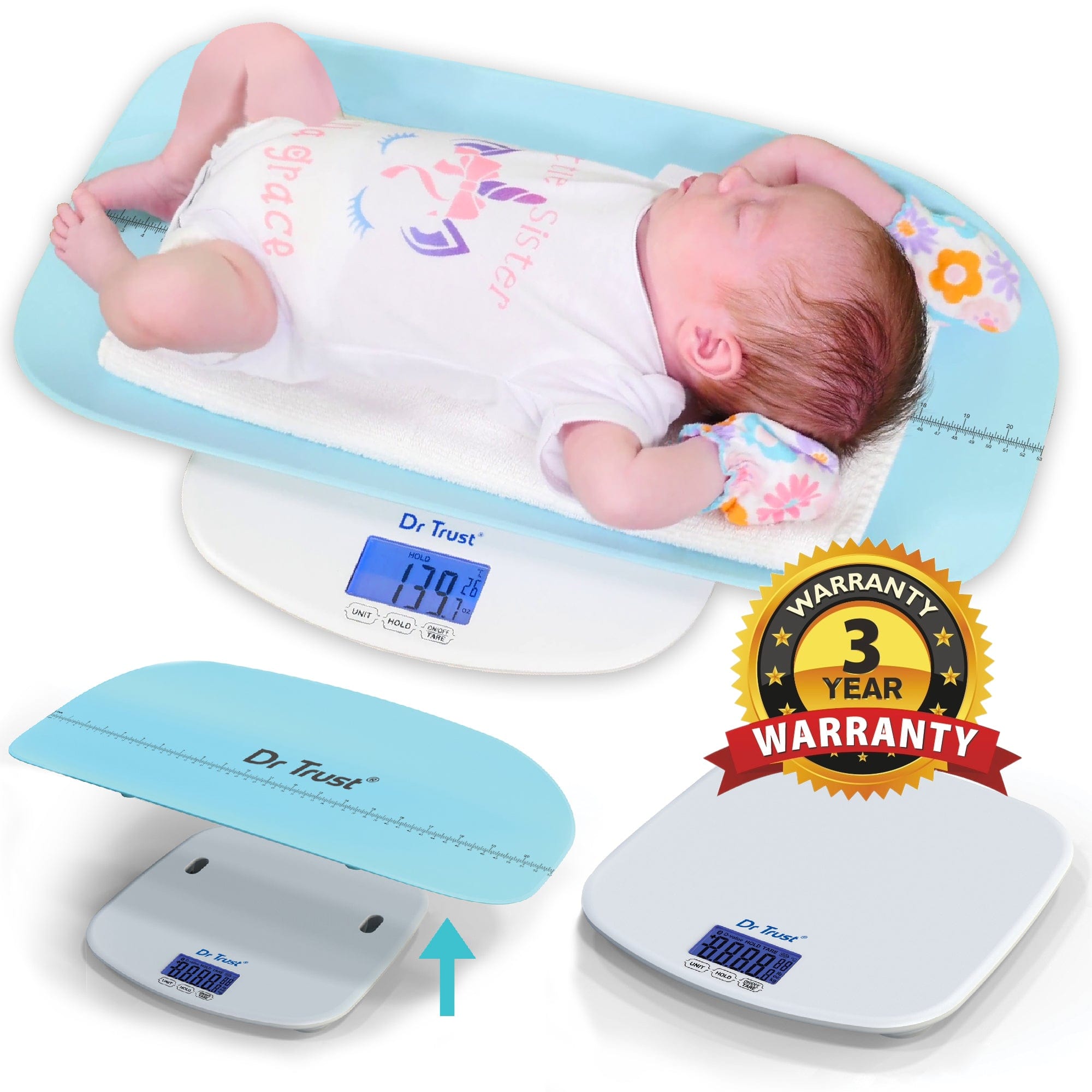 Dr Trust USA Growbuddy Digital Baby Infant Toddler & Adult Weight Scale - Accurate 510lb Capacity for Home, Clinic & Gym Use