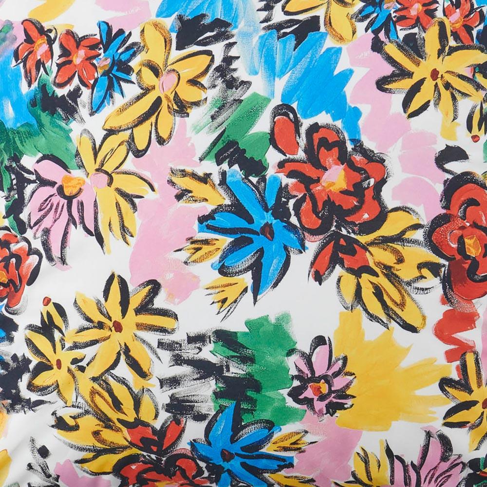 Rio Floral Cotton Fitted Sheet - Queen Size, Soft Breathable Bed Sheet Set with Deep Pockets - Perfect for Home, Hotel, and Dorm Room Decor
