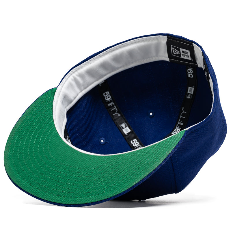 New Era 59FIFTY Wool Fitted Hat - Dark Royal Blue | Official MLB Licensed Baseball Cap for Men | Perfect for Sports Fans, Streetwear & Casual Outfits