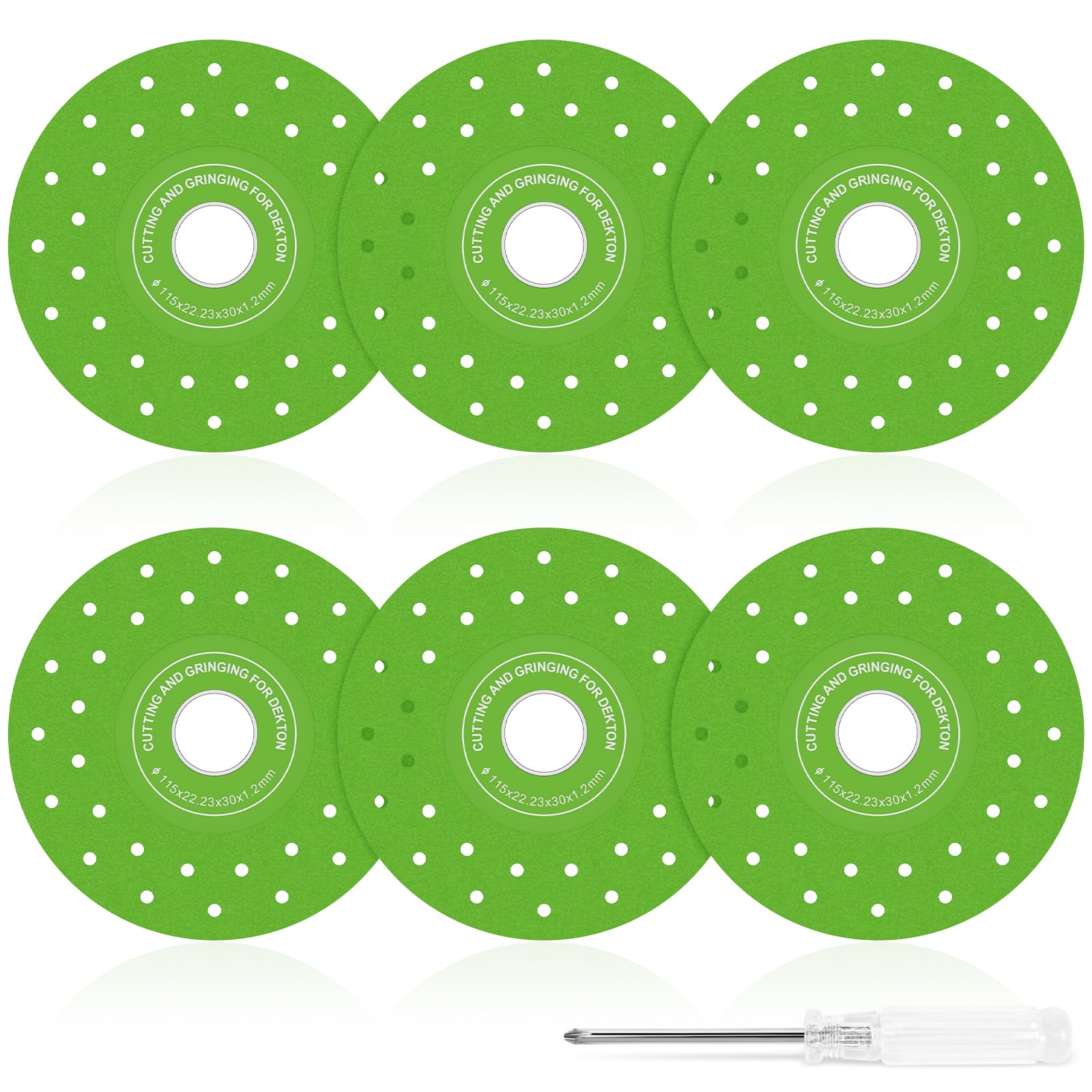 6PCS Diamond Saw Blades 115mm x 7/8 Inch - Ultra Thin Glass Cutting Disc & Flat Grinding Wheel for Angle Grinder - Perfect for Tile, Marble, Ceramic, Porous Stone Cutting - DIY Home Renovation & Professional Construction Projects