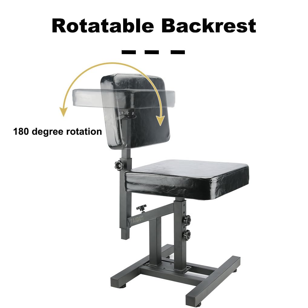 Foldable Adjustable Tattoo Armrest Stand with Wheels - Ergonomic Height & Angle Adjustment for Tattoo Artists - Perfect for Tattoo Studio Chairs & Portable Tattooing - Ideal for Professional Tattoo Workstations, Home Studios, and Mobile Tattoo Services