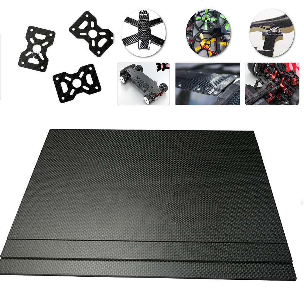 3K Carbon Fiber Sheet - 100% Plain Weave Matte Surface (600mm x 600mm x 8mm) for CNC Machined Parts, Drone Frames, Automotive & Aerospace Applications - High Strength Lightweight Carbon Fiber Panel for DIY Projects and Industrial Use