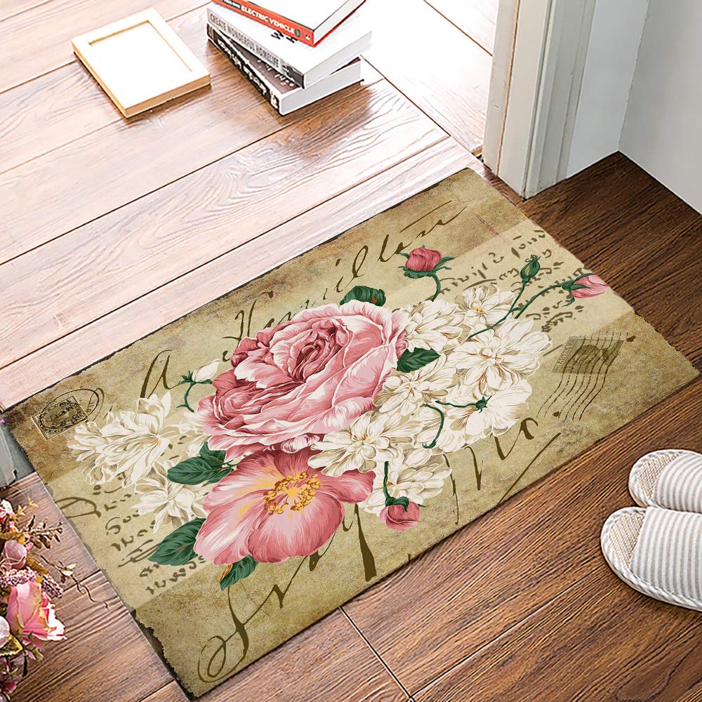 Rustic Rose Flower Welcome Doormat 18
