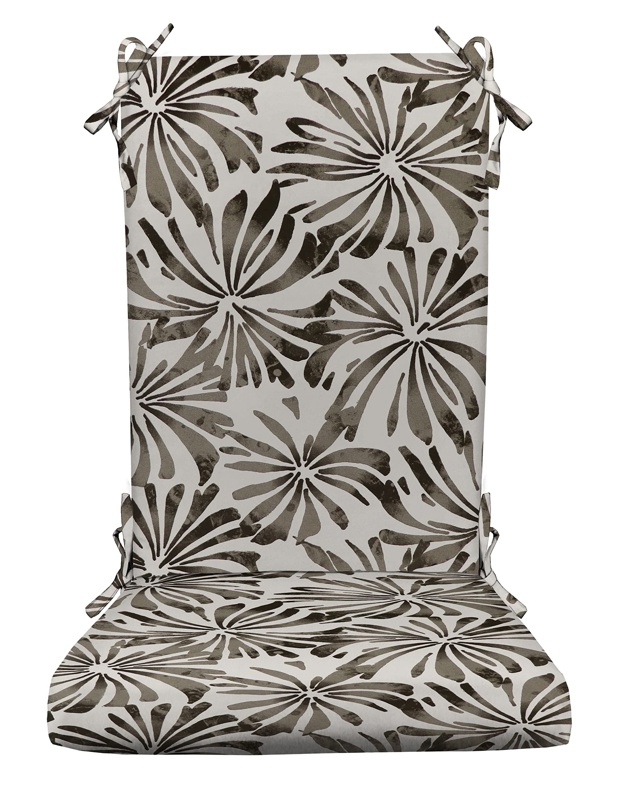 RSH Décor Indoor Outdoor Foam Rocker Rocking Chair Pad Cushions - Large Size, Aria Matte Grey - Waterproof & Weather-Resistant Seat Cushion for Patio, Garden, Porch, and Nursery