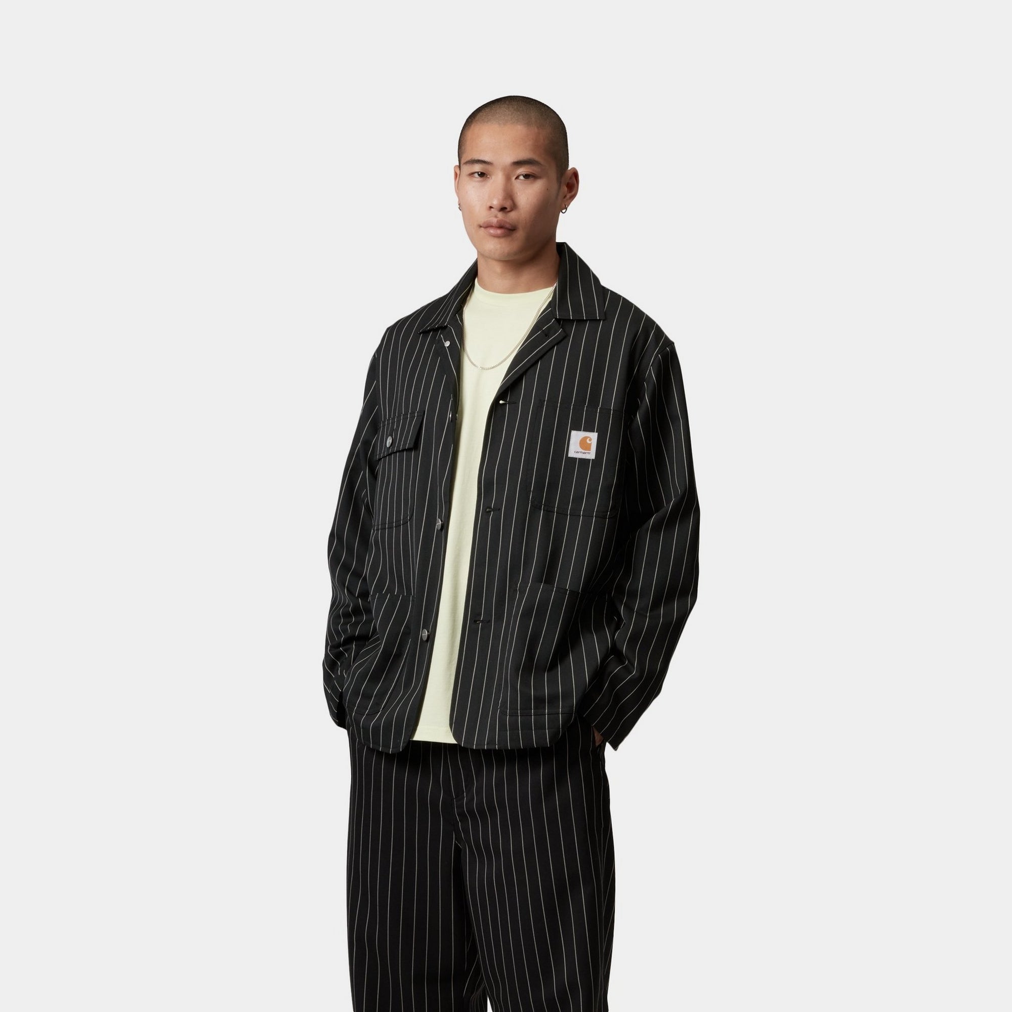 Seaton Blazer for Men | Classic Black Wax Stripe Wool Blend Business Suit Jacket | Perfect for Office Wear, Weddings & Formal Events