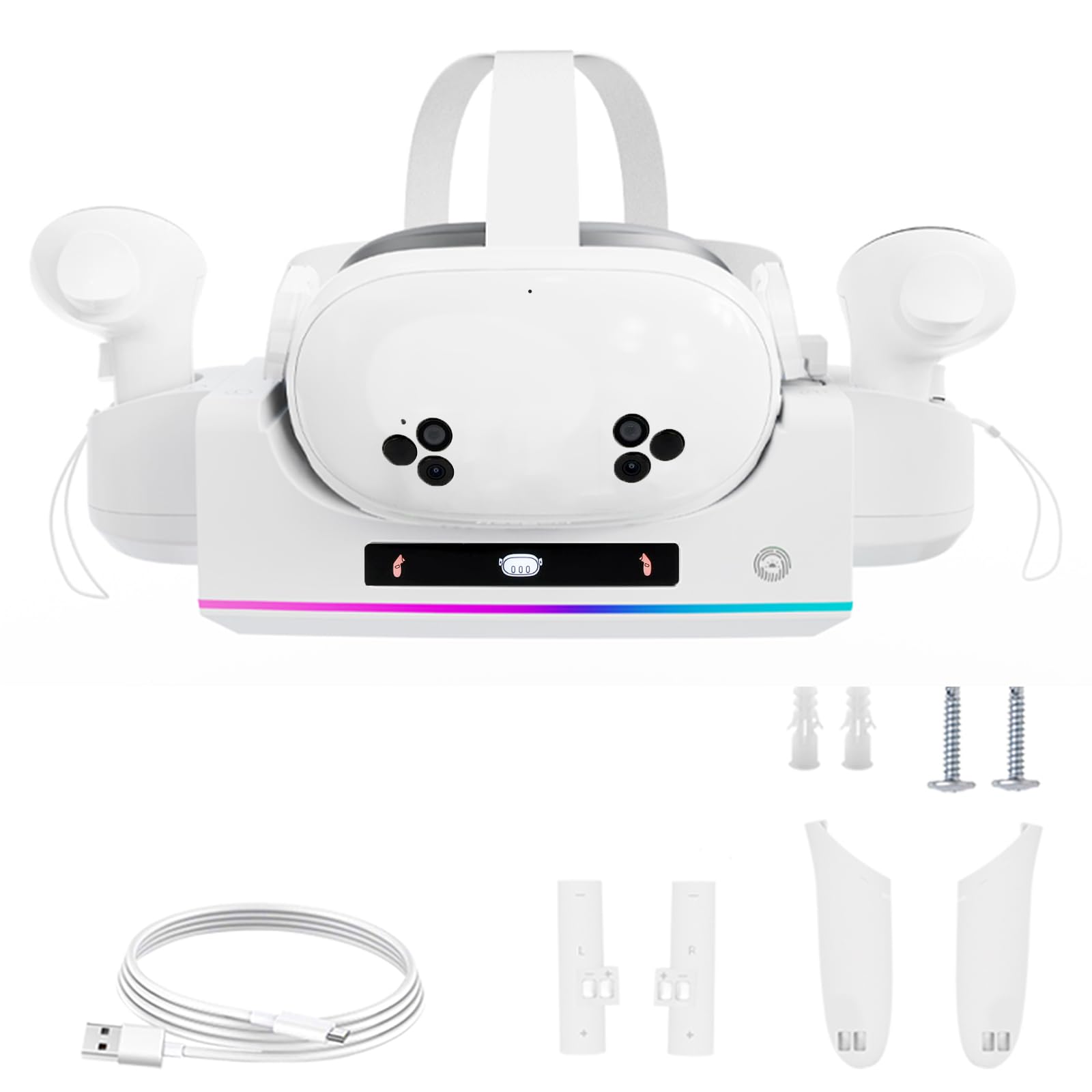 Fast Charging Dock for Meta Quest 3 VR Headset & Controllers - LED Indicator, Wall Mount Stand | Perfect for Gaming, VR Streaming & Home Entertainment Setup