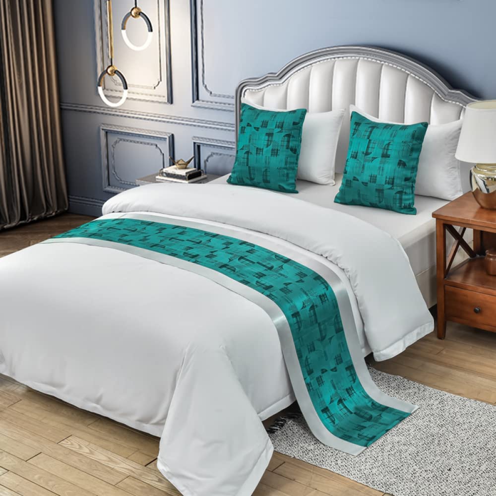 QFWMCW King Size Bed Runner Scarf - Luxury Bedding Protector for Foot of Bed, Christmas Home Decor, Bed Spread Throw - Perfect for Master Bedroom, Guest Room & Holiday Decoration