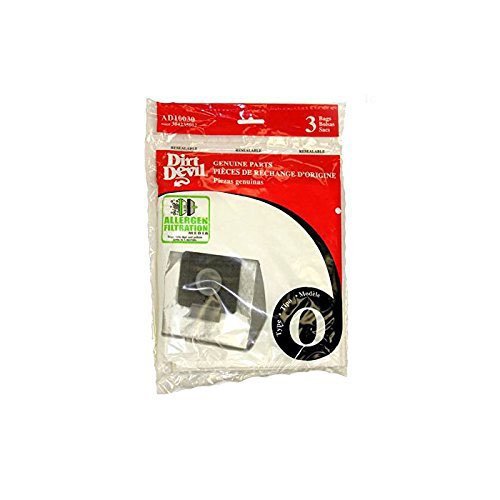Dirt Devil Type O Allergen Vacuum Bags - 3 Pack (Model #304235002/AD10030) for Pet Hair, Dust & Allergies - Compatible with Dirt Devil Vacuums for Home Cleaning