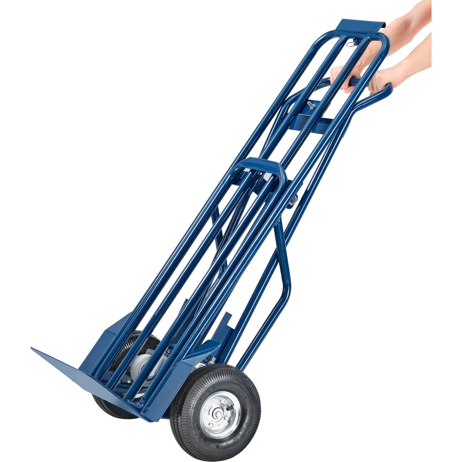 Global Industrial Heavy-Duty 3-in-1 Convertible Hand Truck with Pneumatic Wheels - Dolly, Cart & Platform Truck for Warehouse, Moving & Home Use