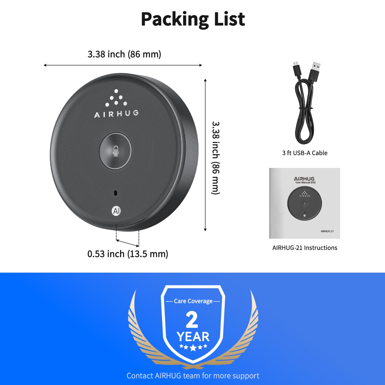 AI Noise Cancelling USB Microphone with Mute Button & LED Indicator - Omnidirectional Condenser Mic for PC/Laptop - Perfect for Online Meetings, Zoom Calls, Podcasting & Video Recording