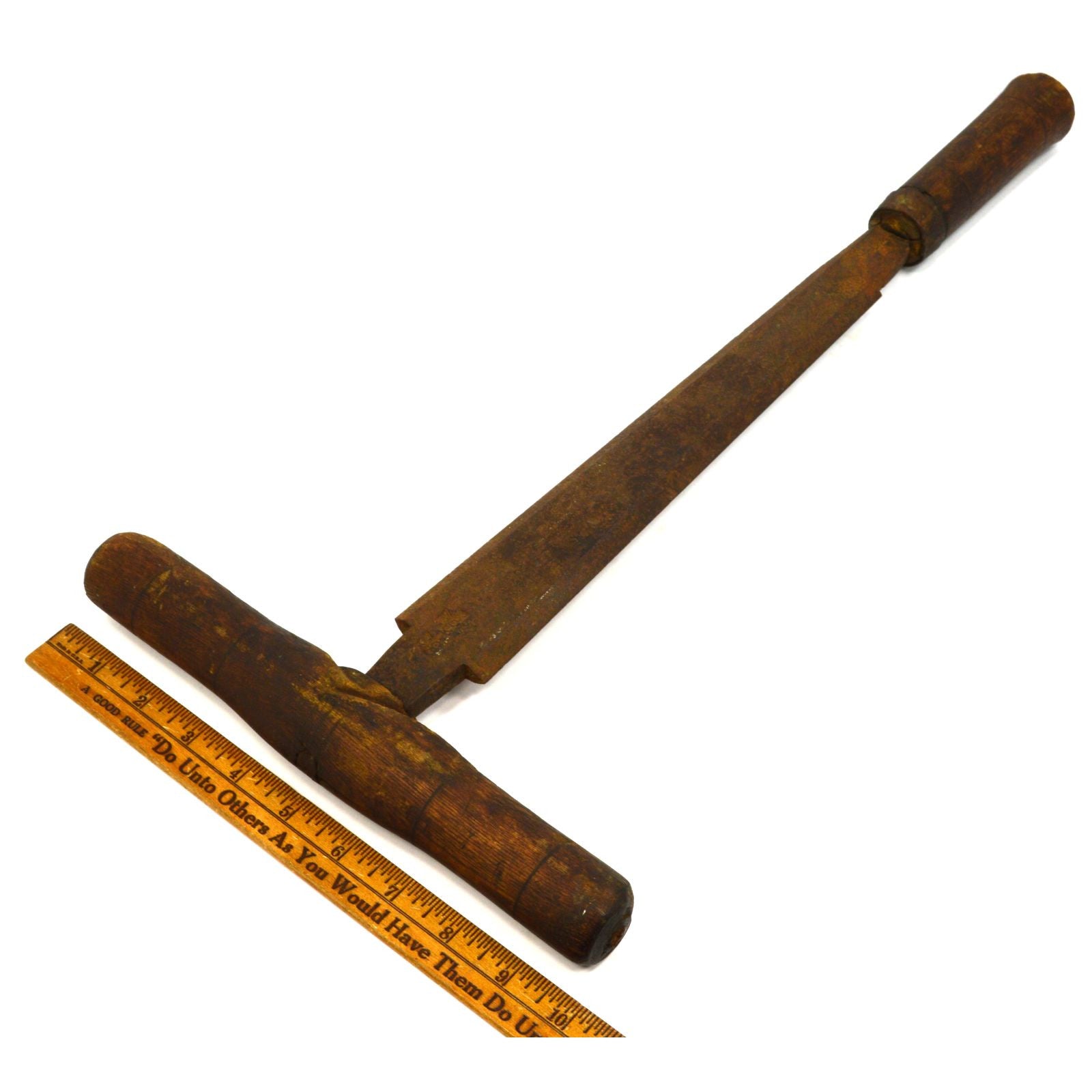 Antique W. COX England Fleshing Knife - 1840s Hide Scraping Blade for Leatherworking & Taxidermy | Primitive Tool for Hide Tanning, Animal Skin Preparation & Historical Reenactments