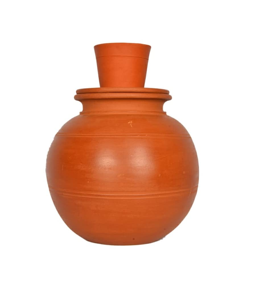 Handmade Clay Water Pot - 4000ML for Home & Garden Decor