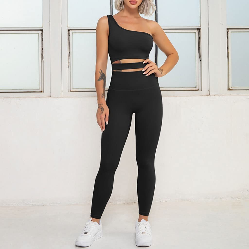 CCBUY Women's Seamless Yoga Outfit - Gym Workout Clothes Set, Breathable Fitness Tracksuit for Yoga, Pilates & Running (Small, Blue) | Perfect for Studio Sessions & Home Workouts