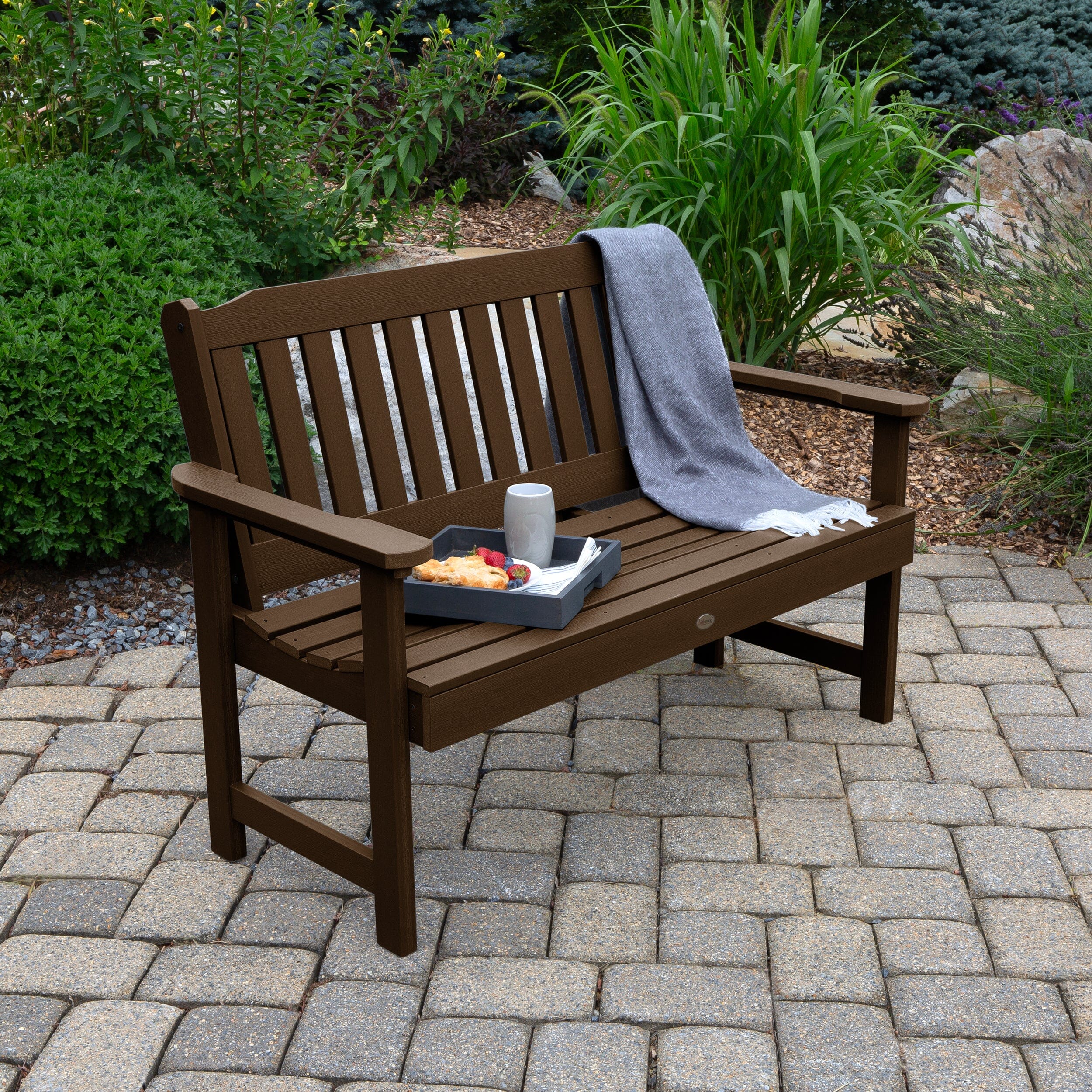 4ft Lehigh Garden Bench - Outdoor Patio Furniture for Backyard, Porch, and Garden Seating