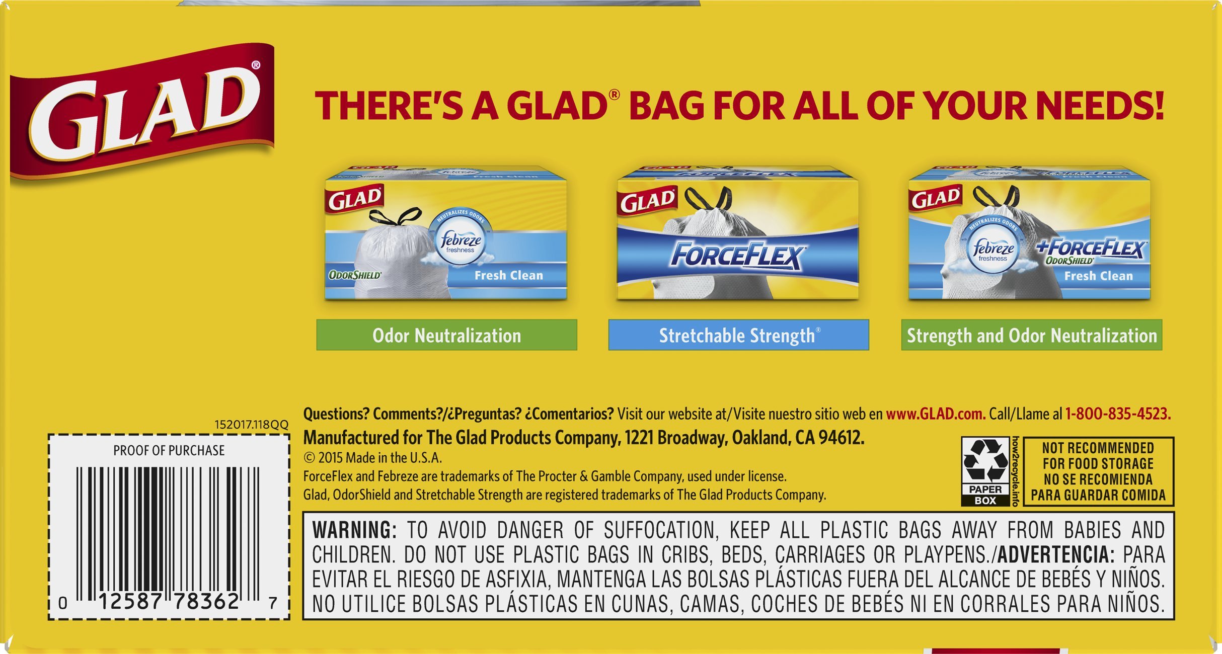 Glad Tall Kitchen Drawstring Trash Bags - 13 Gallon, 45 Count | Strong & Leak-Proof Garbage Bags for Home, Office & Outdoor Use