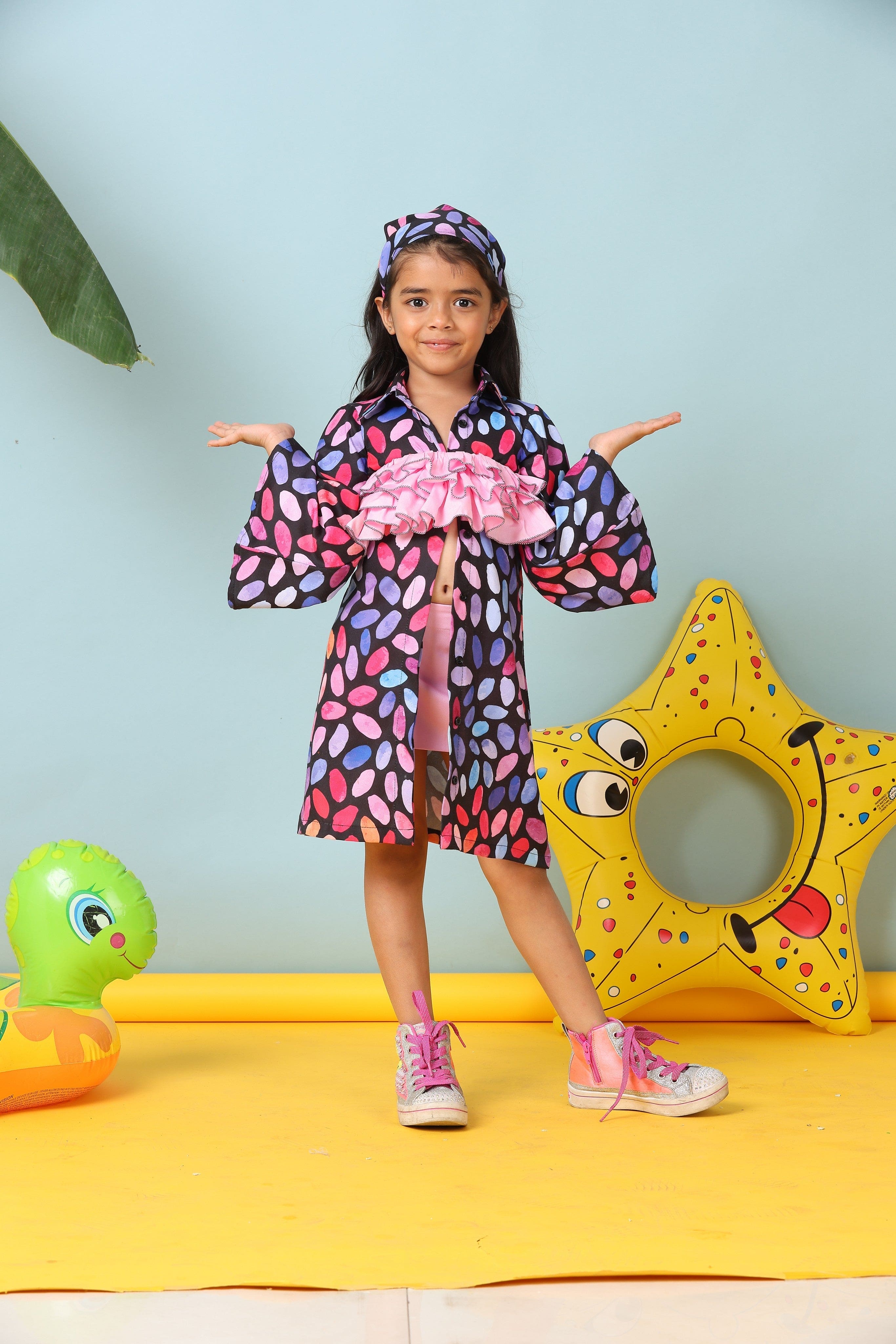 Trendy Abstract Print Co-Ord Set for Girls | Matching 2-Piece Outfit | Perfect for Casual Wear, Parties & Photoshoots