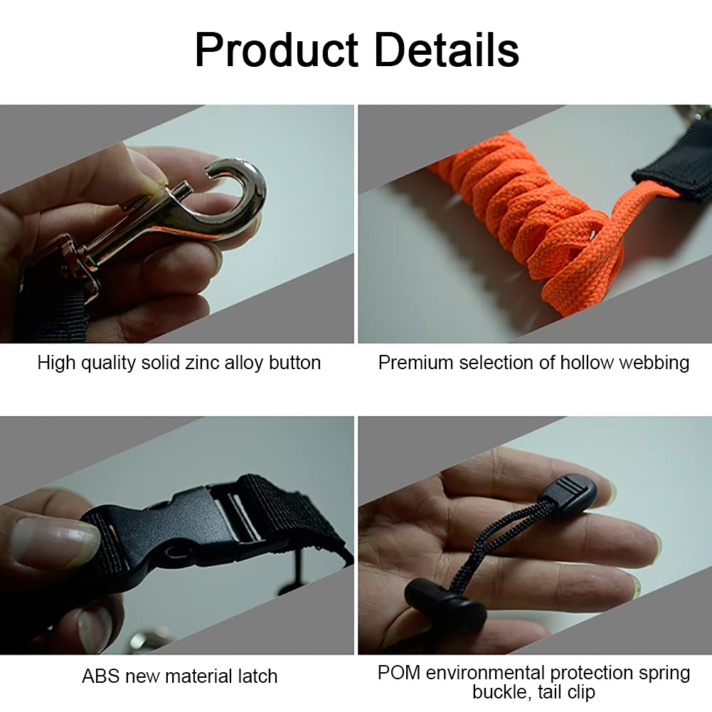 3 Pack Adjustable Kayak Paddle Leash - Stretchable Coiled Safety Lanyard for Kayaking, Canoeing & Fishing Gear | Secure Your Paddles & Fishing Poles During Water Sports & Outdoor Adventures