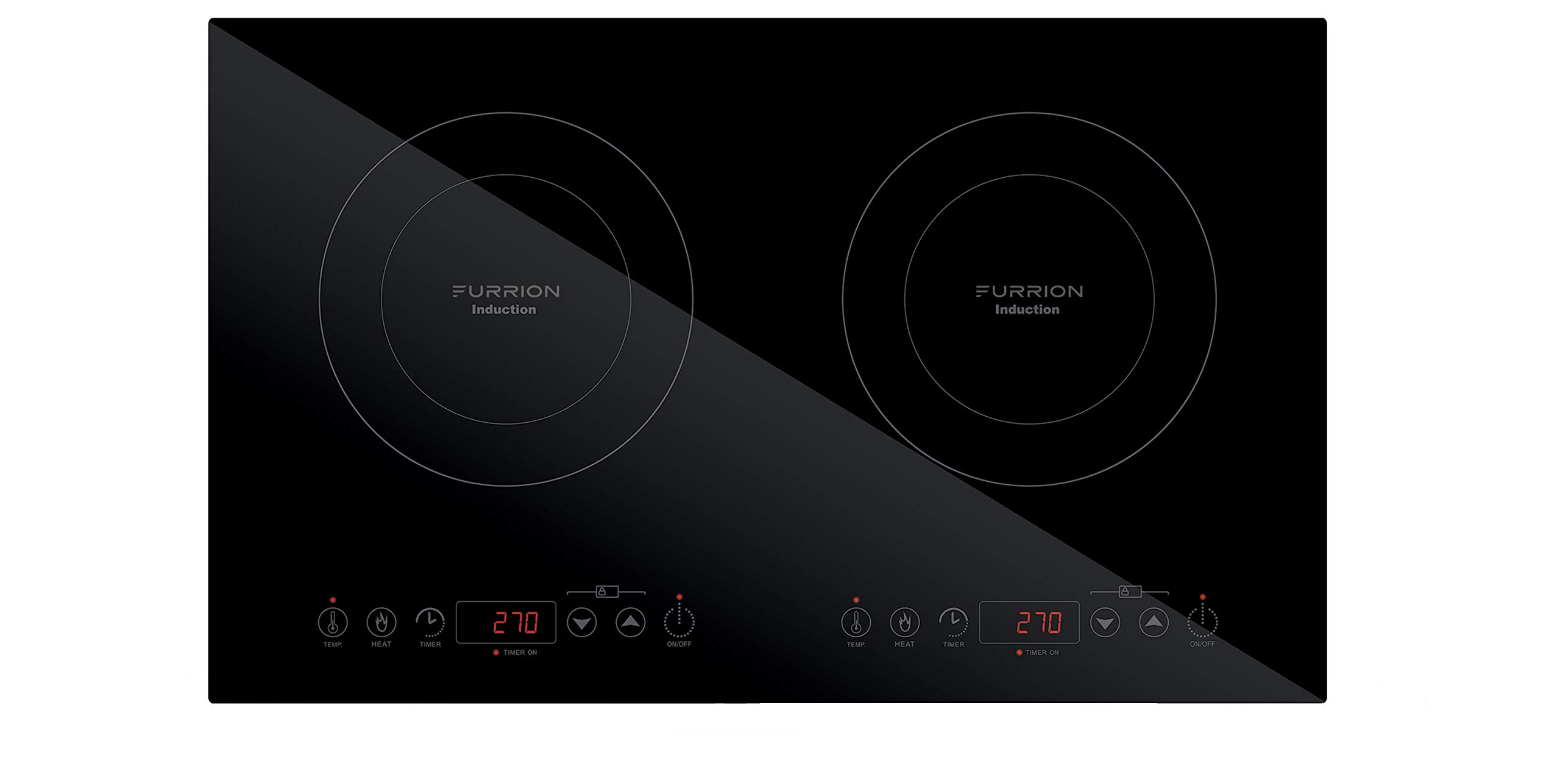Furrion RV Electric Induction Cooktop 1800W - Double Burner Stove with Touch Control, Temperature Adjustment, Auto Pan Detection, Timer & Safety Lock for Camping, RV Kitchen & Outdoor Cooking (Black) FIH2ZEA-BG
