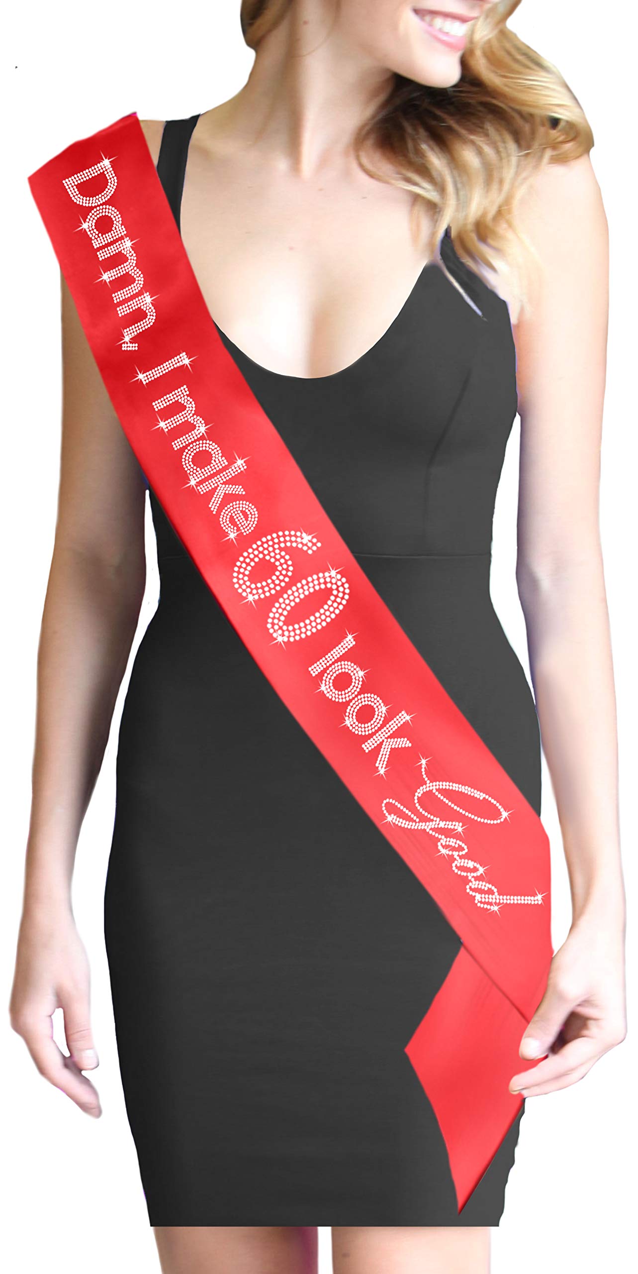 Rhinestone Sash for Women's 60th Birthday - Sparkling 60th Birthday Decorations & Gifts - Perfect for Parties, Milestone Celebrations & Photo Shoots