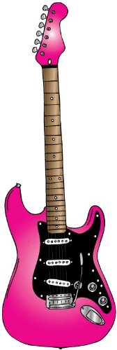 Hot Pink Electric Guitar Wall Decal - Removable Vinyl Sticker for Bedroom, Music Room & Studio Decor - Perfect for Guitar Lovers & Musicians