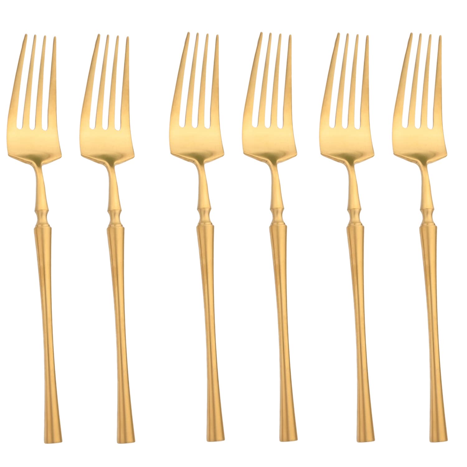 Premium Stainless Steel Dinner Forks Set of 6 - Heavyweight Titanium Silverware for Restaurant, Wedding & Party - 7.87