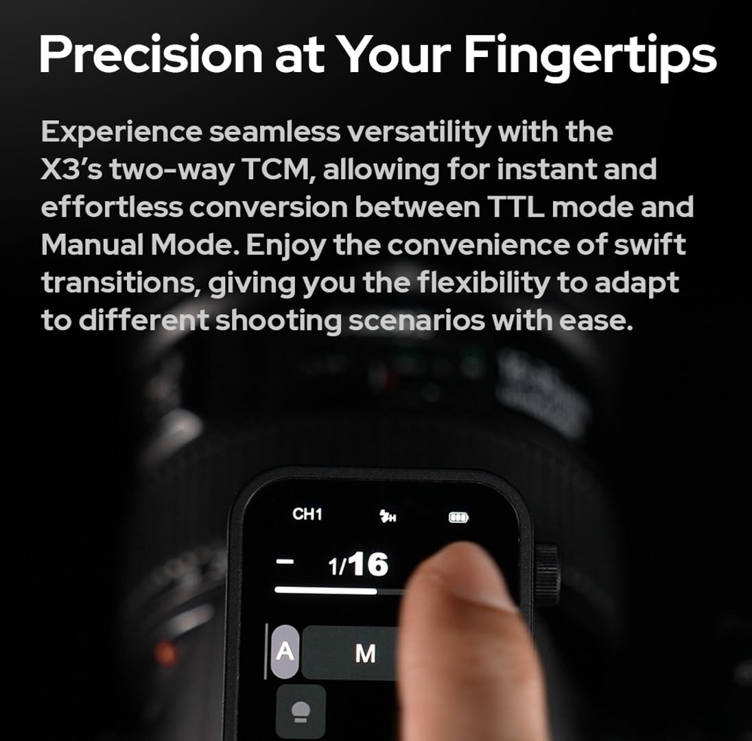 Godox X3C Wireless Flash Trigger for Canon Cameras - 2.4G TTL OLED Touchscreen Transmitter with USB-C Charging | Supports TTL Auto/Manual/Multi Flash | Compatible with XPro-C X2T-C XProII-C | Perfect for Studio & Outdoor Photography