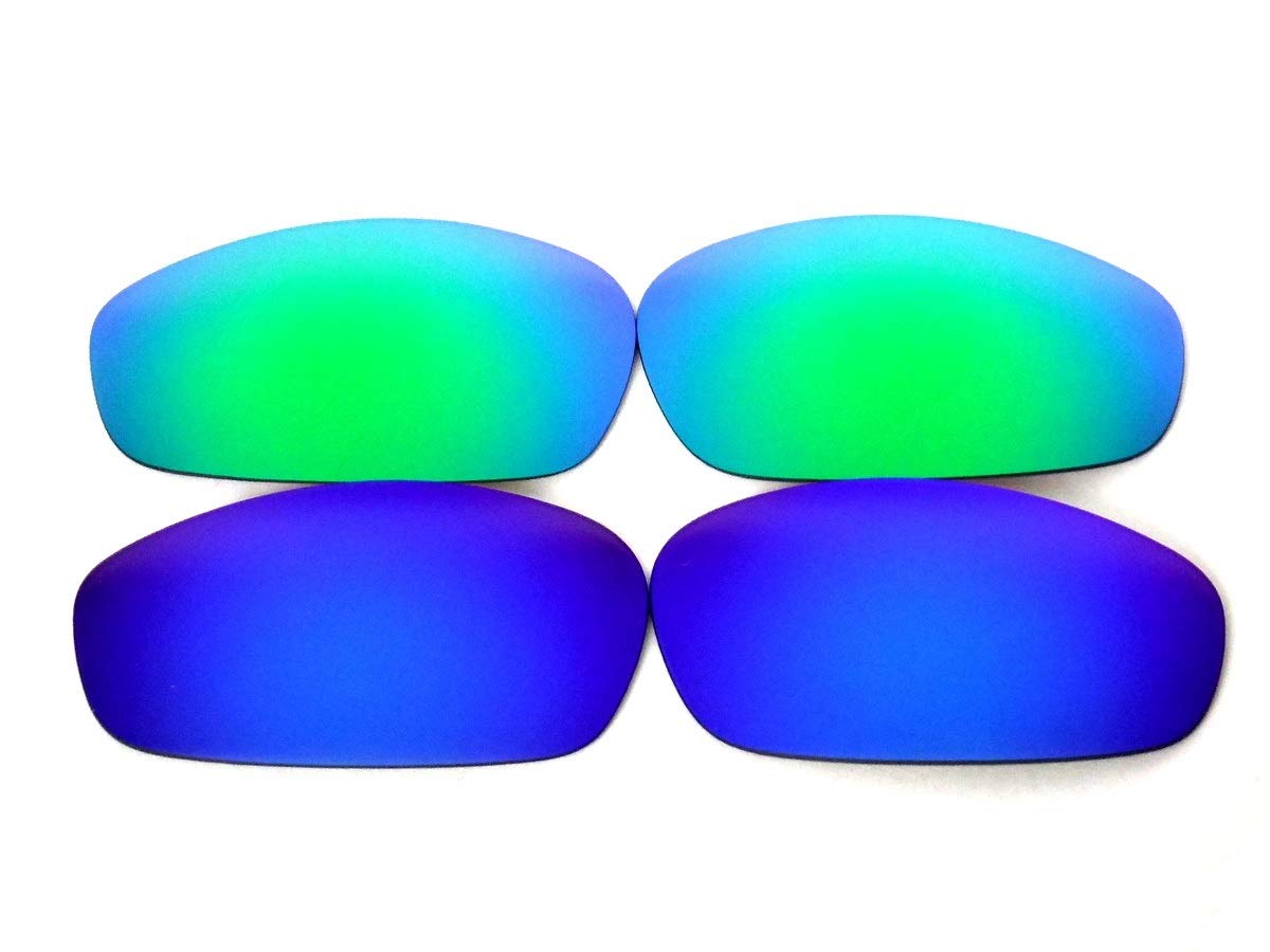 Oakley Blender Sunglasses Replacement Lenses - Blue & Green Polarized Galaxy Series - UV Protection for Outdoor Sports, Cycling & Driving