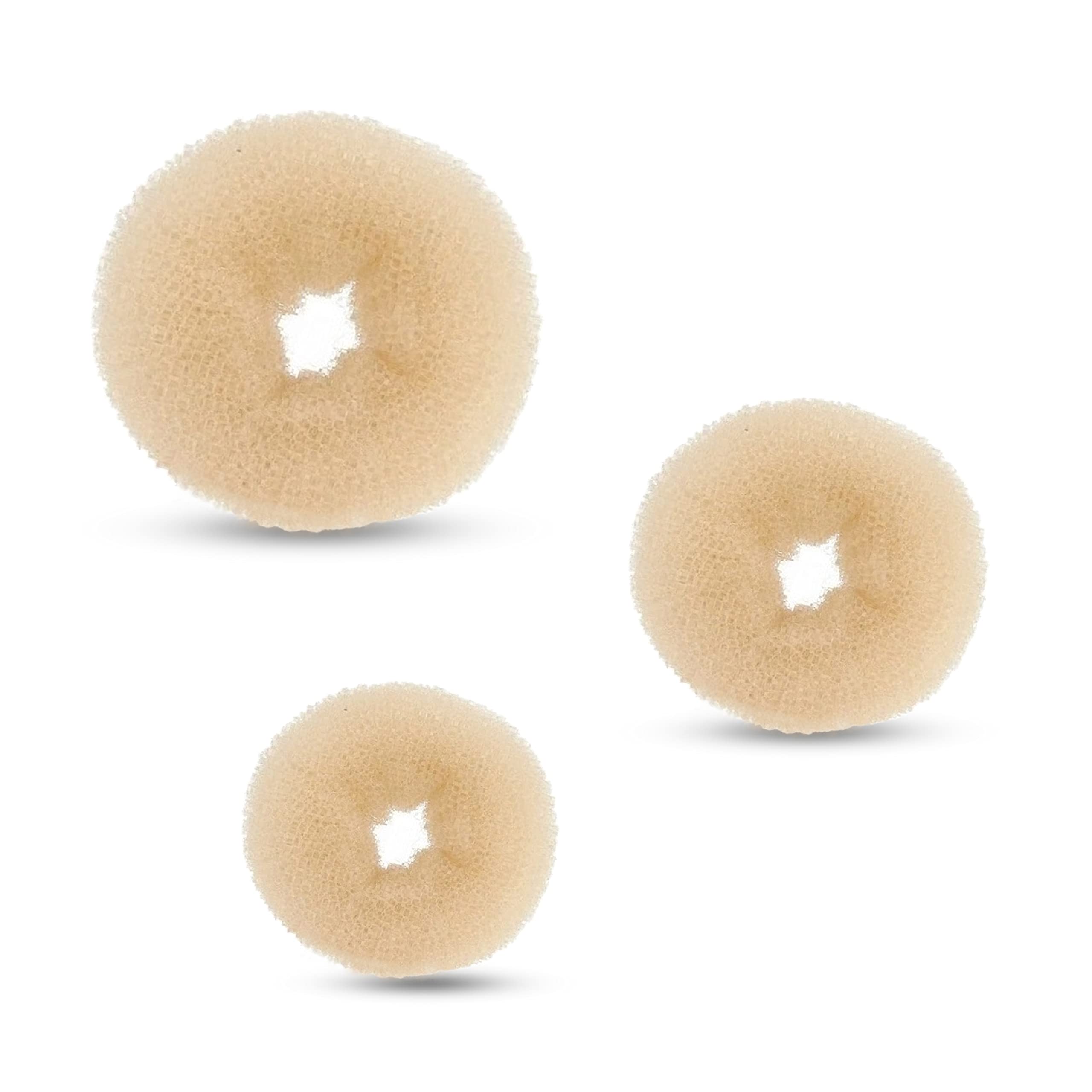 Beaute Galleria 3-Piece Mini Kids Hair Donut Bun Maker Set - Mesh Ring Style Chignon & Ballet Sock Bun for Girls (Beige/Blonde) | Perfect for Dance Recitals, School Hairstyles & Special Occasions