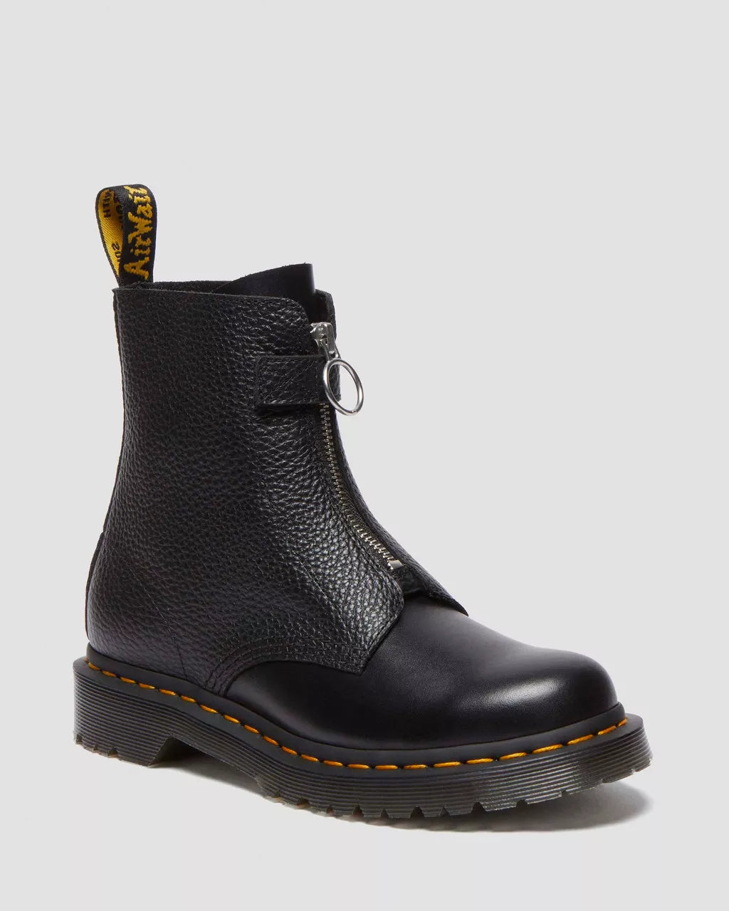 Dr. Martens 1460 Pascal Front Zipper Boots - Classic Black Leather Ankle Boots for Men & Women | Perfect for Casual Wear, Work & Outdoor Activities