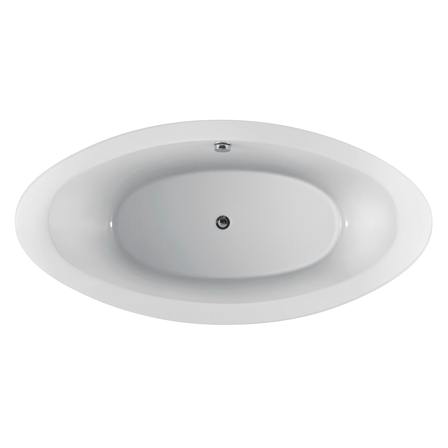 Aqua Eden 72 Inch Acrylic Oval Freestanding Bathtub - Double Ended Soaking Tub with Drain, Glossy White Finish | Perfect for Luxury Bathrooms & Spa Retreats