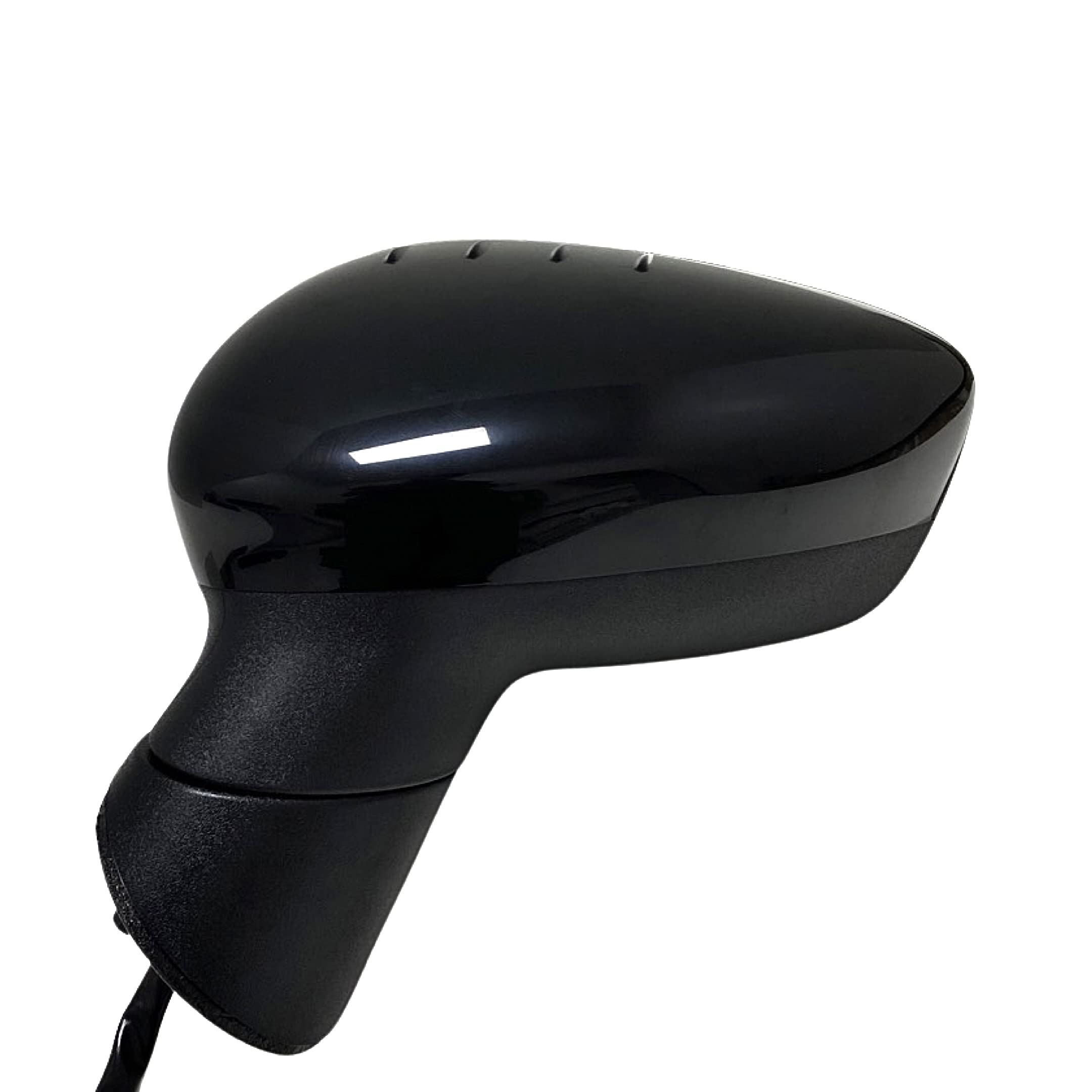 2011-2019 Ford Fiesta Driver Side Mirror Replacement - Left Power Adjustable Manual Folding Non-Heated Mirror Assembly with Spotter Glass (Paintable Black, 3-Pin Connector) | Perfect for Parking Assistance & Blind Spot Visibility