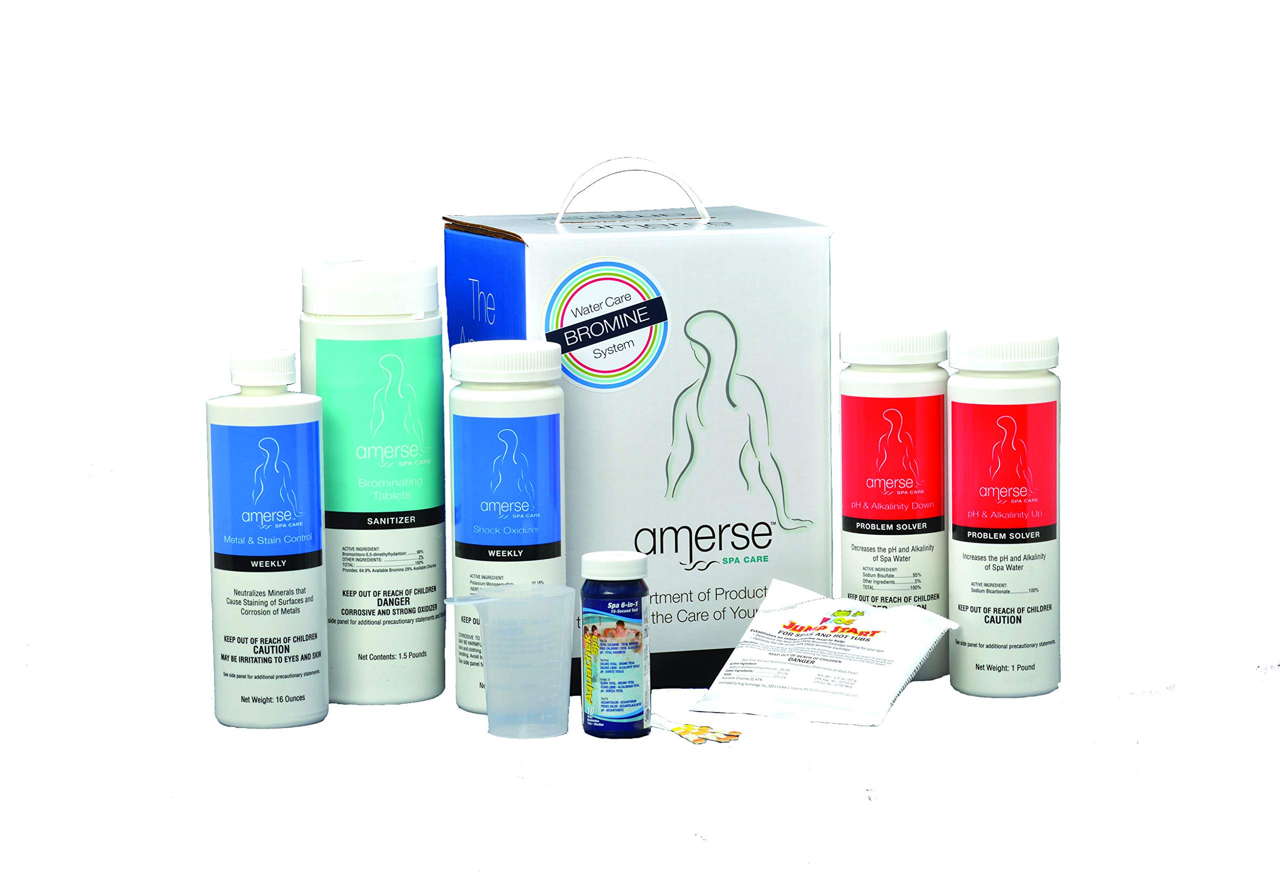 Amerse Bromine Hot Tub Spa Water Care Treatment Kit - 6-Pack for Clean & Safe Water | Ideal for Hot Tubs, Spas, and Jacuzzis | Easy Maintenance & Crystal Clear Water