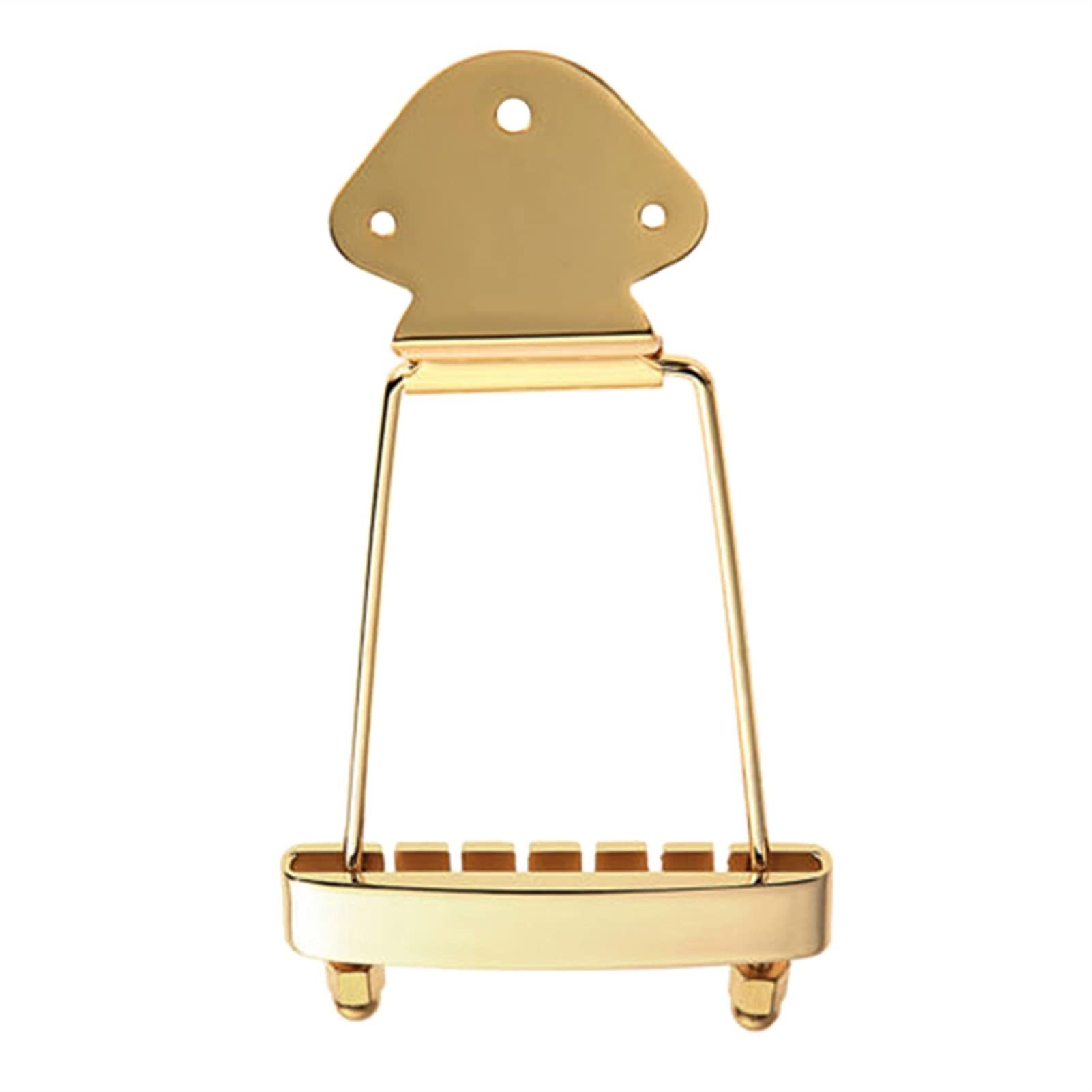 Golden Electric Guitar Bridge for 6-String Hollow/Semi-Hollow Jazz Guitars - Premium Tailpiece Replacement Part | Perfect for Jazz Performances, Studio Recording & Guitar Upgrades