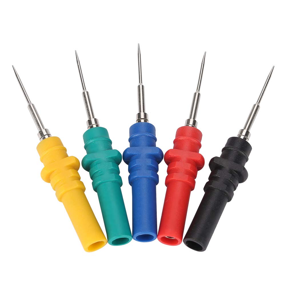 HT307A Automotive Probe Set - Oscilloscope Electrical Test Pins with Banana Plug & 20 Replacement Tips for Circuit Board Repair | DIY Electronics, Car Diagnostics, PCB Testing Tools