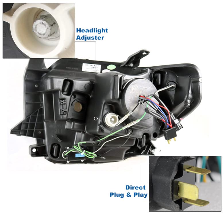 2014-2019 Toyota Tundra LED Projector Headlights - Black/Smoke Tube Style for Enhanced Night Visibility | Perfect for Off-Roading & Night Driving