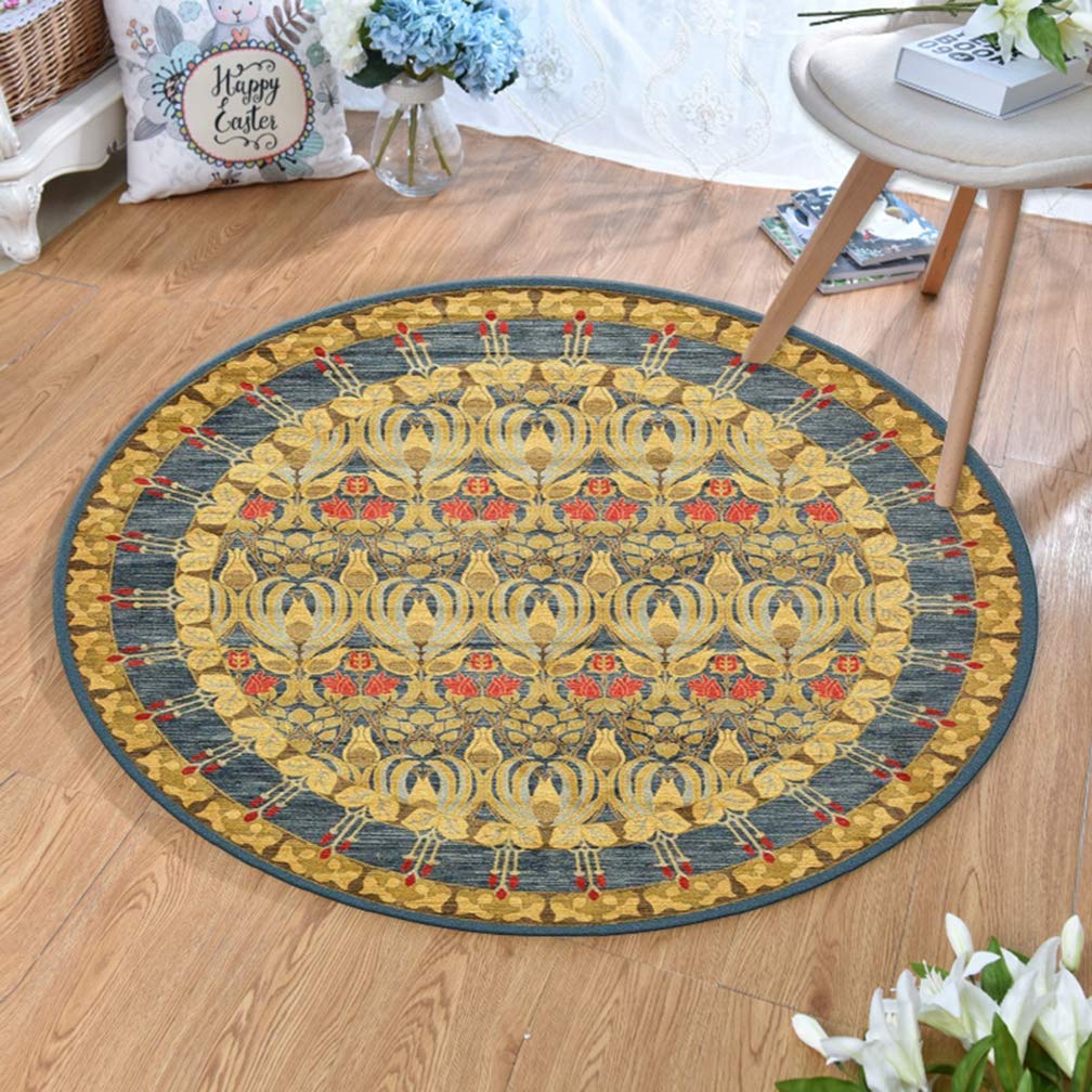 MOXIC Traditional Round Area Rug - Soft Non-Slip Persian Heriz Carpet for Living Room, Bedroom & Nursery - Vintage Home Decor 5.2' x 5.2' - Perfect for Kids Crawling, Bathroom Mats & Cozy Home Decorating