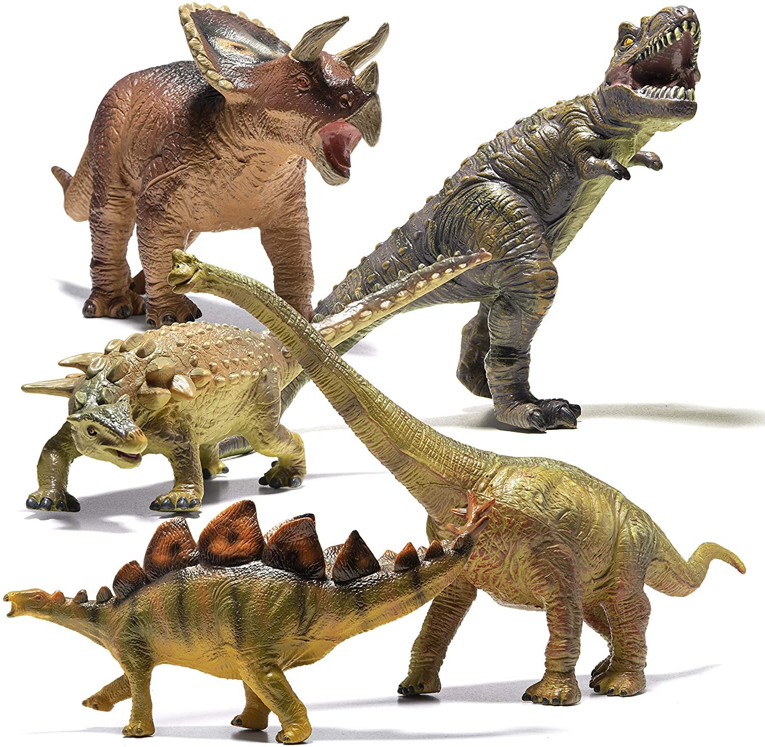 PREXTEX Jumbo Dinosaur Toys Set - 5 PCS Large Realistic Dinosaur Figures for Kids - Educational Dinosaur Toys for Play & Learning - Hand-Painted Dino Figures with Lifelike Details - Perfect for Birthday Gifts, Classroom Activities & Pretend Play