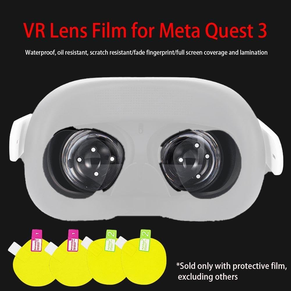 VR Lens Protector for Meta Quest 3 - Anti-Scratch Cover Accessories for Meta Headset 3 - Perfect for Gaming, Virtual Reality Experiences & Headset Protection
