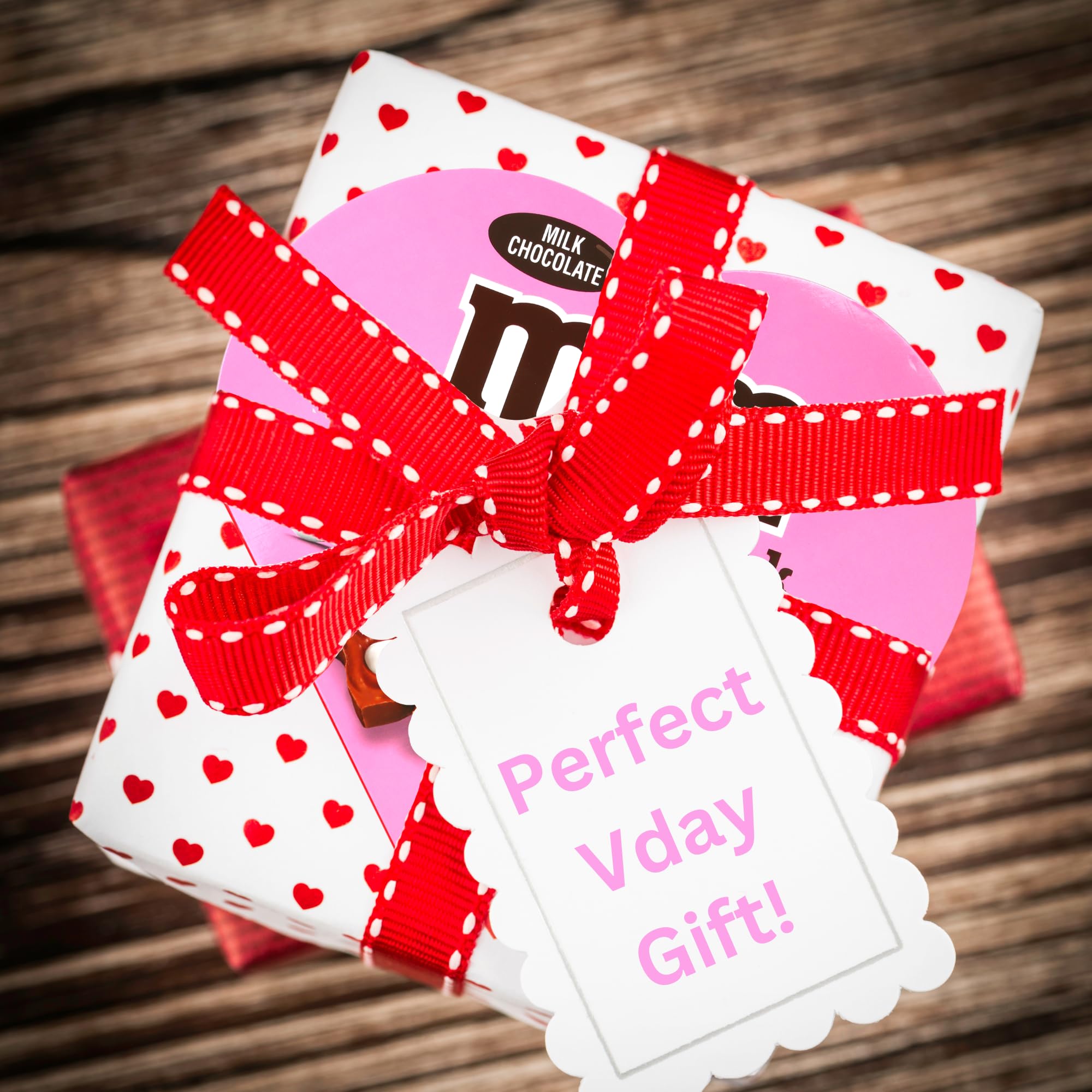 Valentine's Day Milk Chocolate Candy Bark with M&M's in Heart Box - 3.5oz Crunchy Chocolate Gift for Her/Him, Couples, Wife, Husband - Perfect for Romantic Gifts, Anniversary, Birthday & Special Occasions