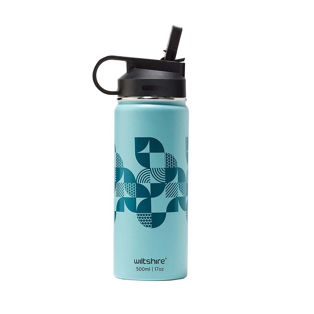 Insulated Stainless Steel Water Bottle 500ml/17oz - Leak Proof, BPA Free, Hot & Cold Retention for 24 Hours - Perfect for Hiking, Gym, Office & Outdoor Activities