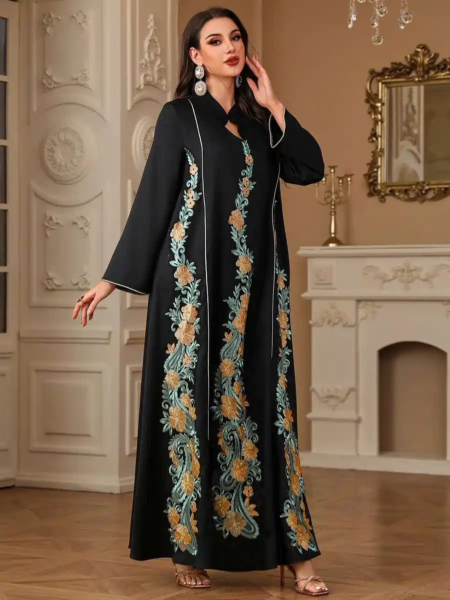 Elegant Eid Embroidery Caftan Dress for Women - Flowy Party & Wedding Kaftan Gown #244215 | Perfect for Eid Celebrations, Bridal Showers & Special Occasions