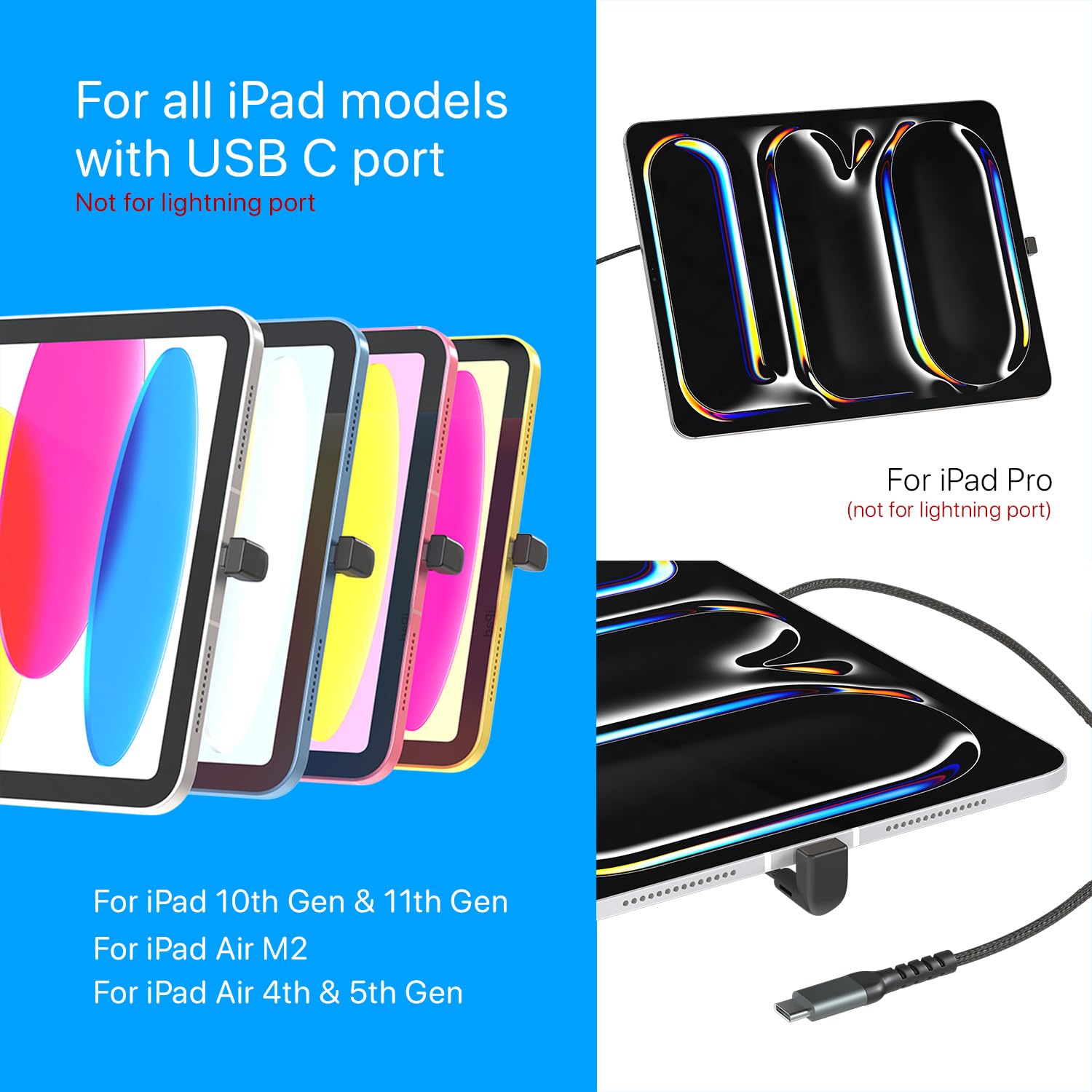 Patented 180° Curved USB C to USB C Cable - 6.5ft Fast Charging Cord for iPhone 16 Pro, iPad, Samsung Galaxy S25/S24, Switch - Durable Wrap-Behind Design for Home, Office & Travel Charging