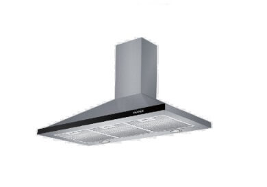 Ellane EH 6180 90cm Stainless Steel Chimney Range Hood with Ellane EB 228SV 75cm 2-Burner Stainless Steel Gas Cooktop - Modern Kitchen Ventilation & Cooking Solution for Home Chefs